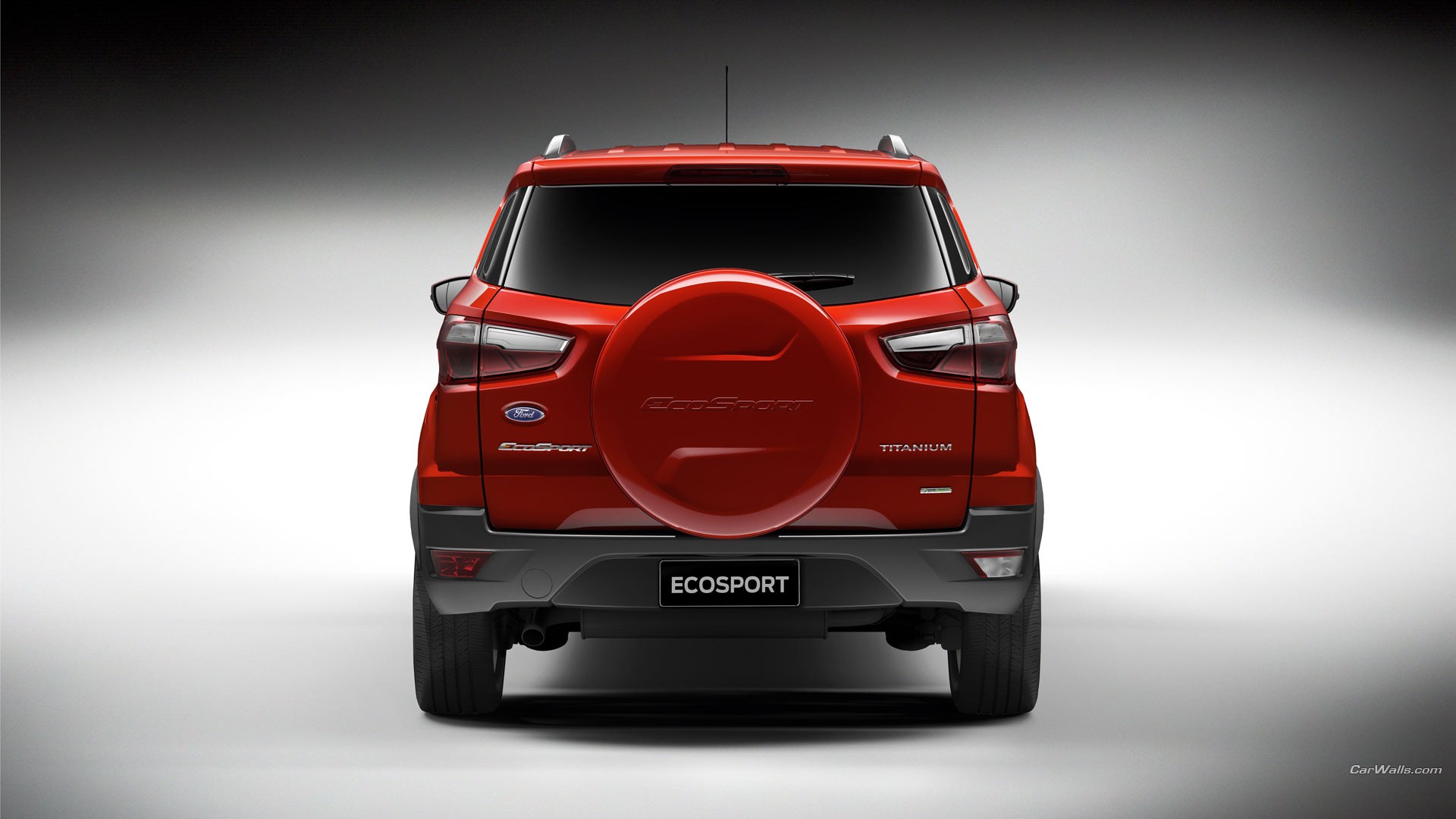 General 1920x1080 Ford EcoSport car SUV Ford red cars vehicle Brazilian cars rear view minimalism simple background