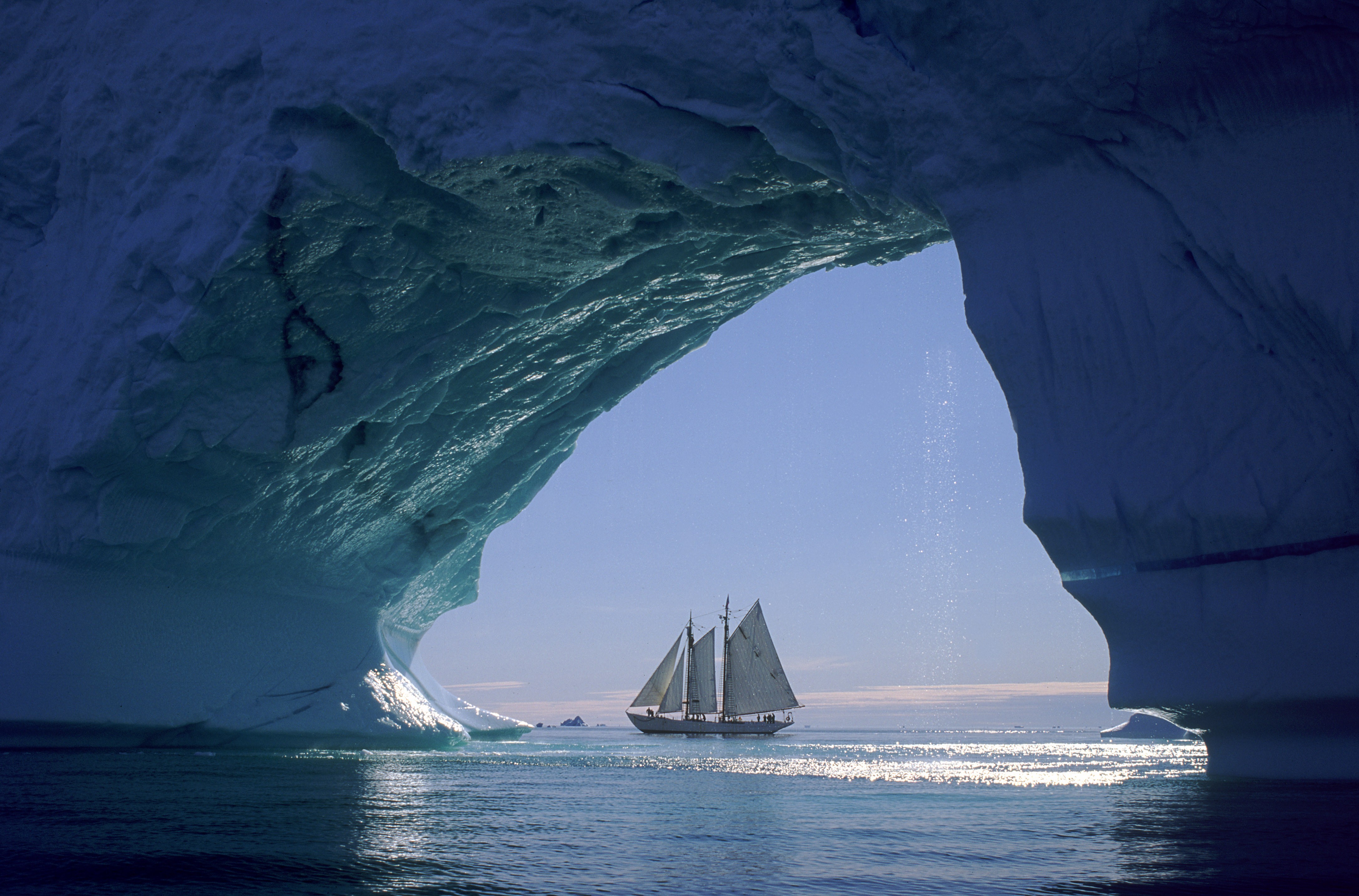 General 4356x2873 nature sea ice boat iceberg arch sailboats