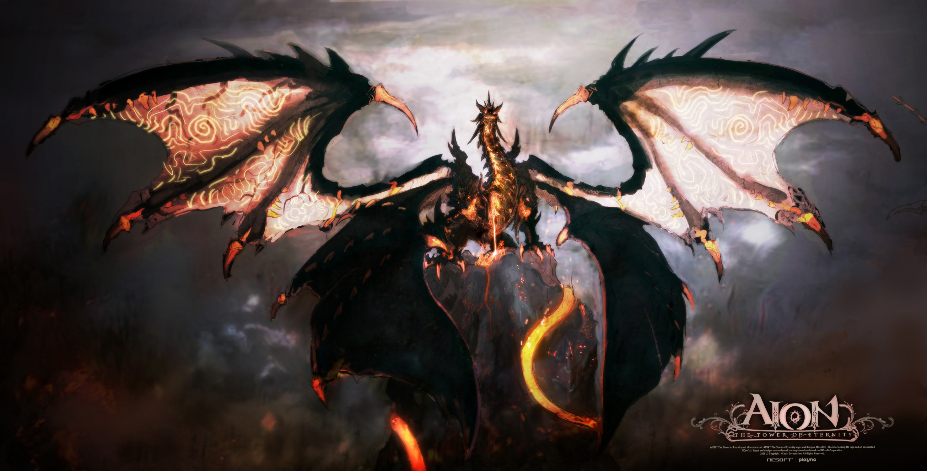 General 2953x1502 Aion dragon fantasy art PC gaming creature wings NCSOFT video game art