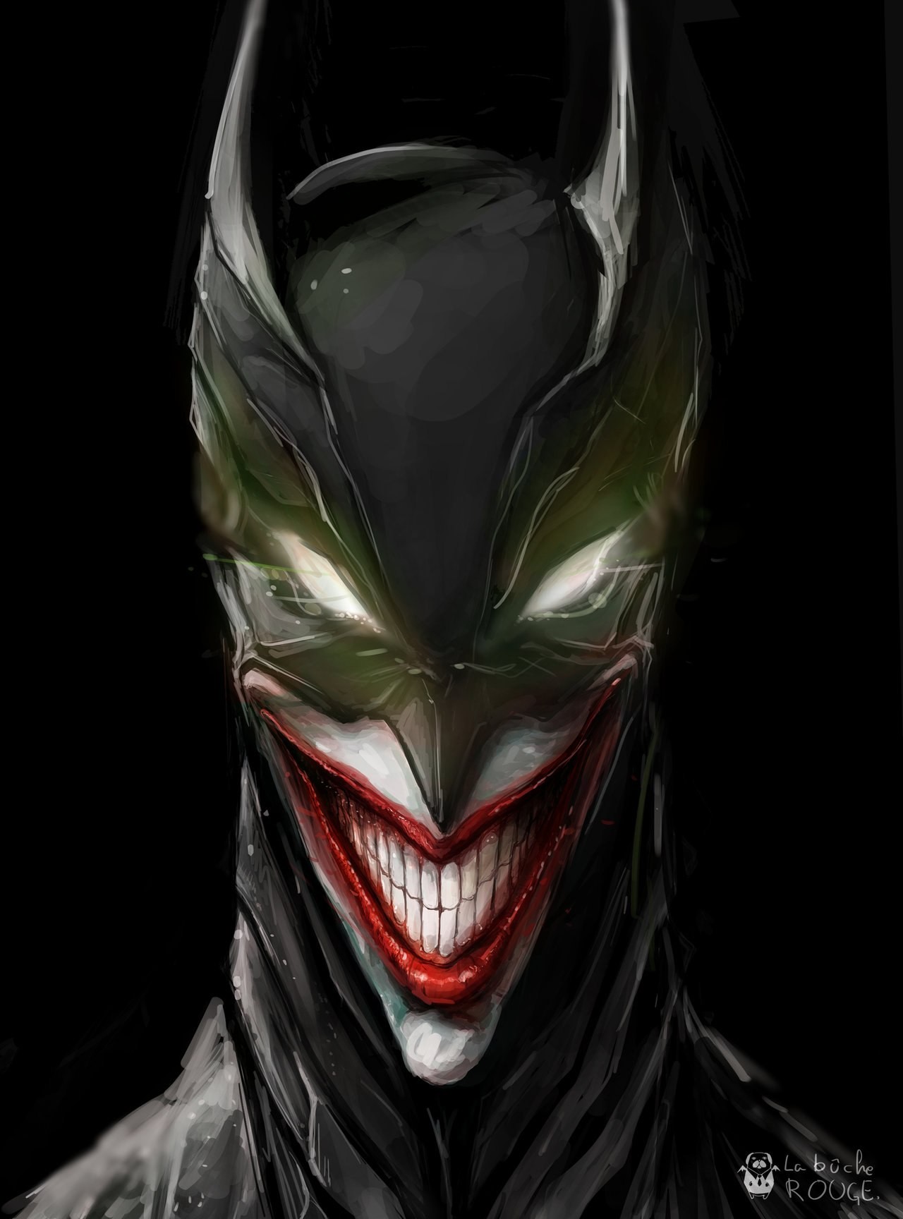 General 1280x1728 Batman Joker comic art villains black background simple background