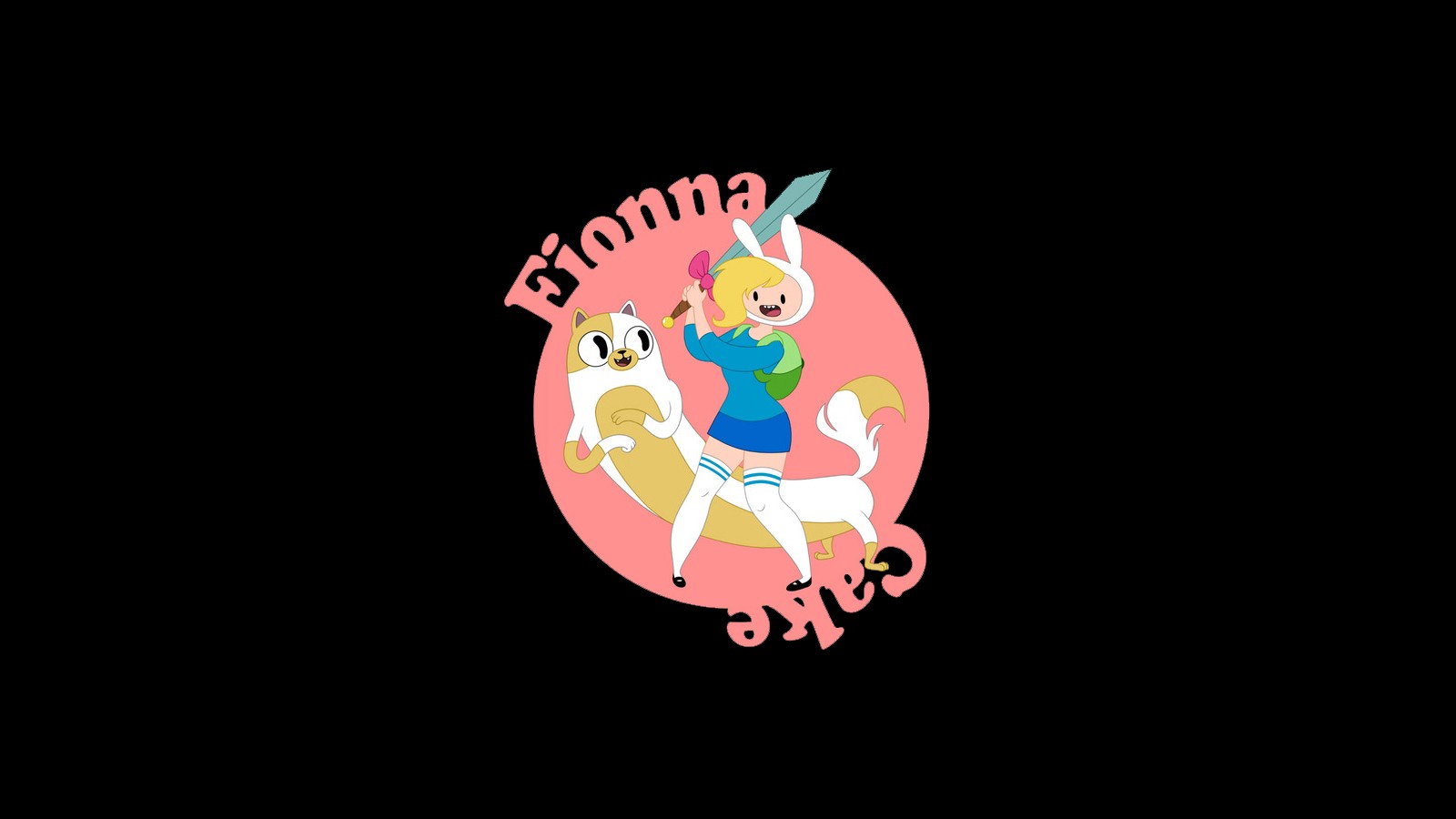 General 1600x900 Fionna the Human cartoon simple background black background