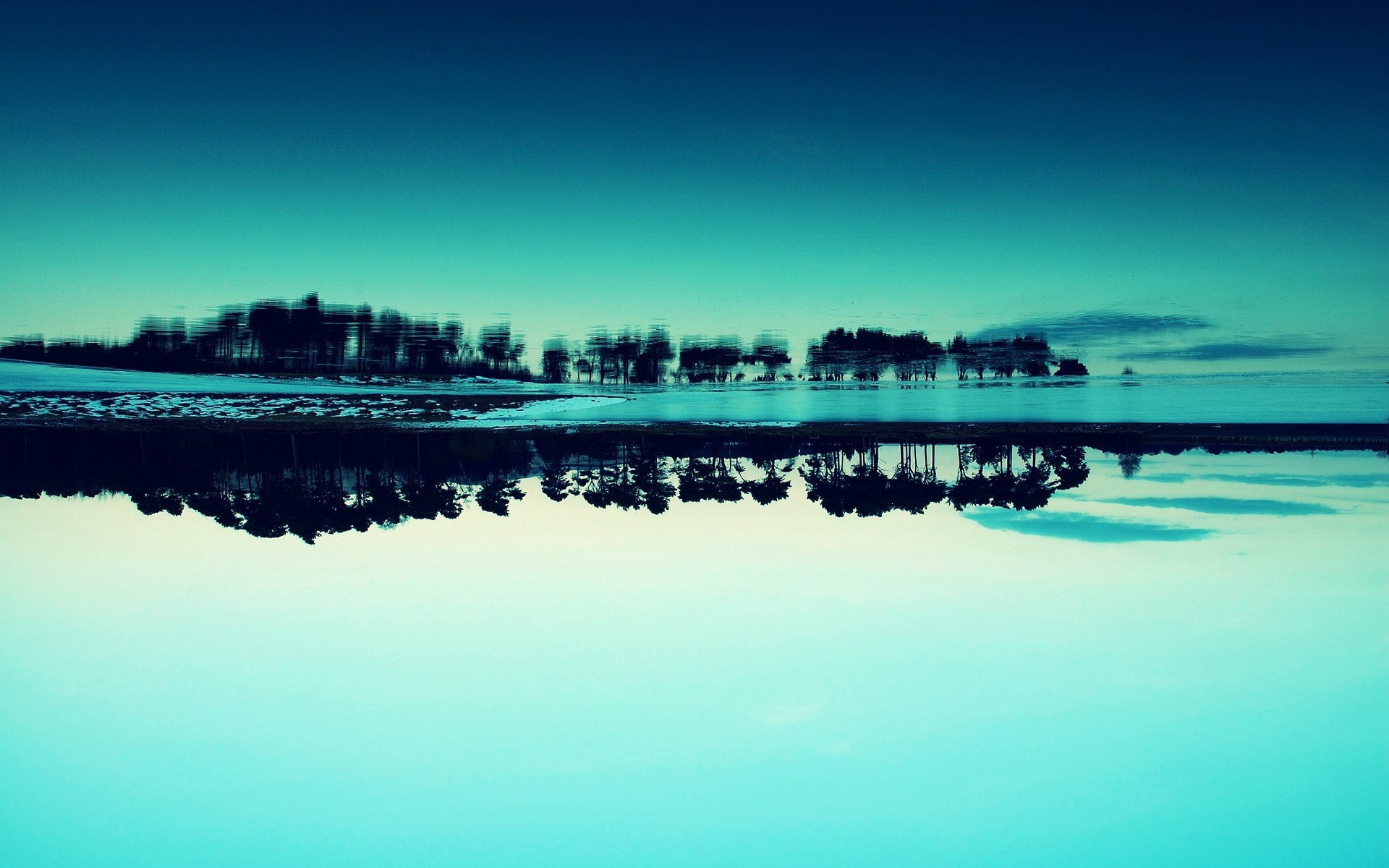 General 1920x1200 landscape nature reflection blue calm water trees sky inverted cyan snow turquoise