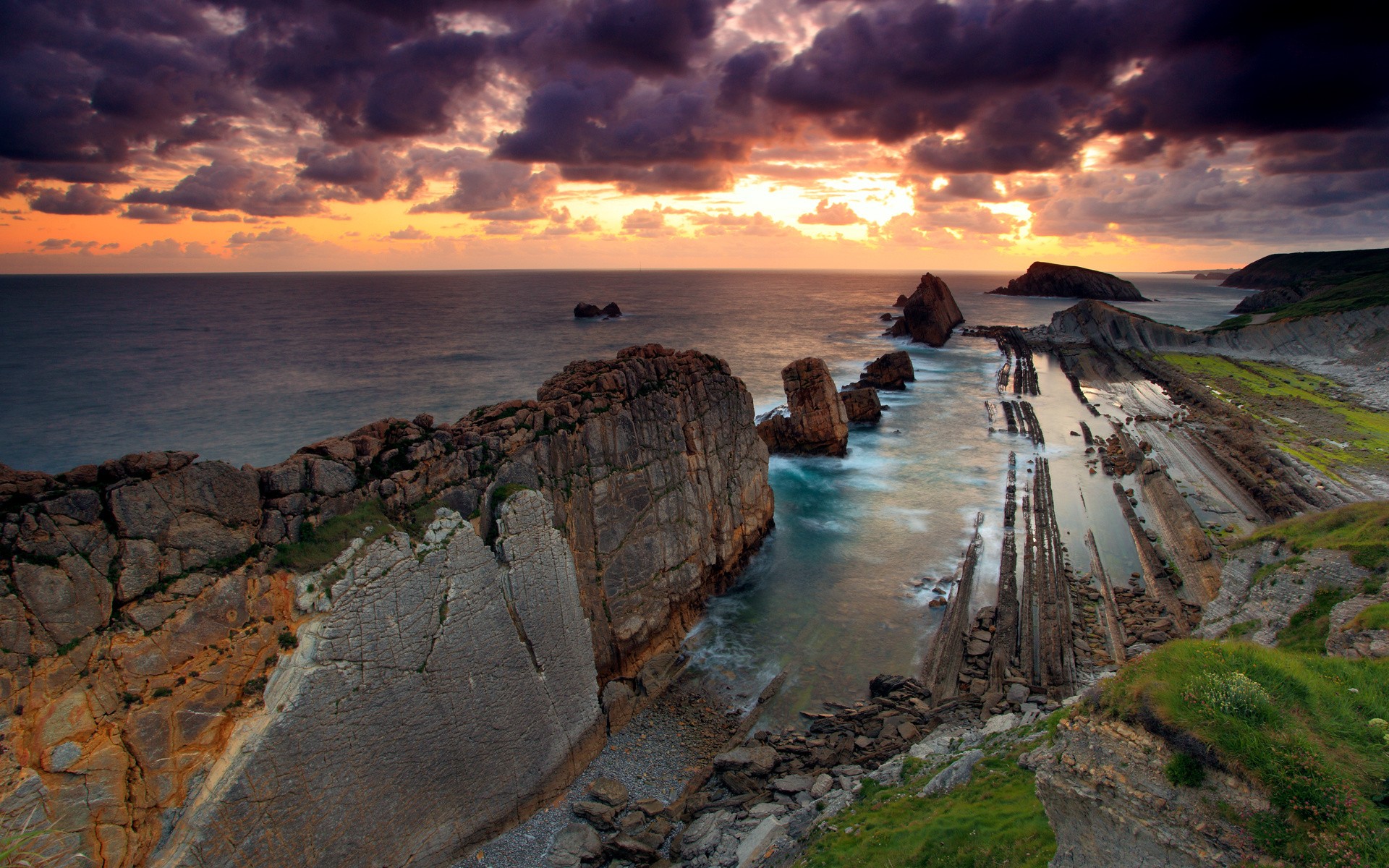 General 1920x1200 nature landscape sea coast cliff sunset rock formation sky outdoors
