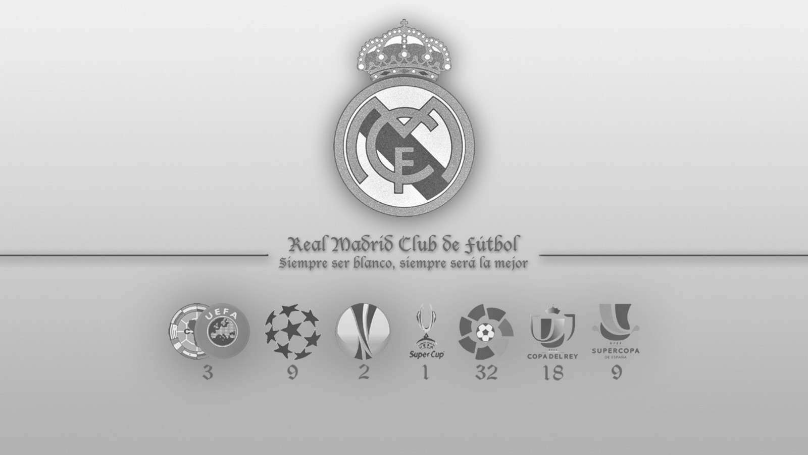 General 1600x900 Real Madrid soccer minimalism gray background soccer clubs sport monochrome numbers simple background