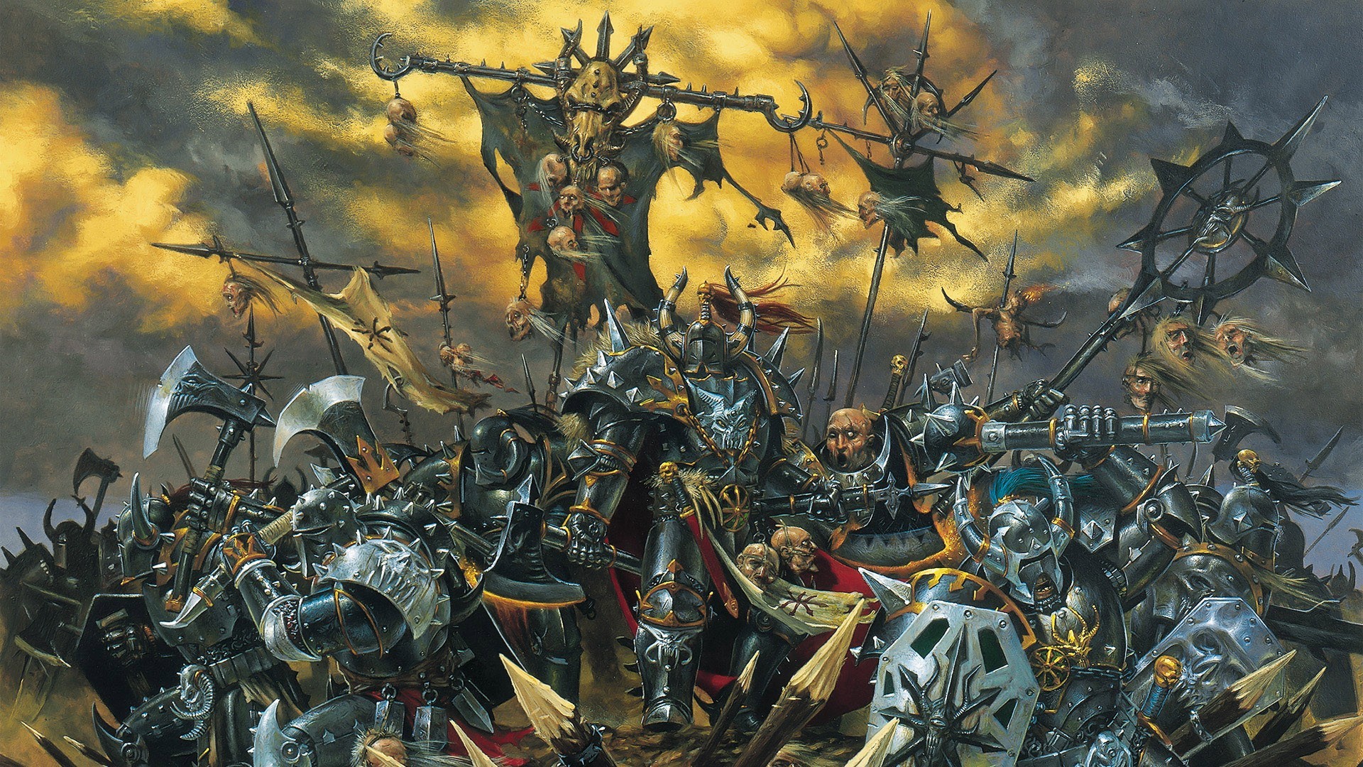 General 1920x1080 artwork fantasy art battle knight armor Warhammer Warhammer: Mark of Chaos PC gaming video games video game art