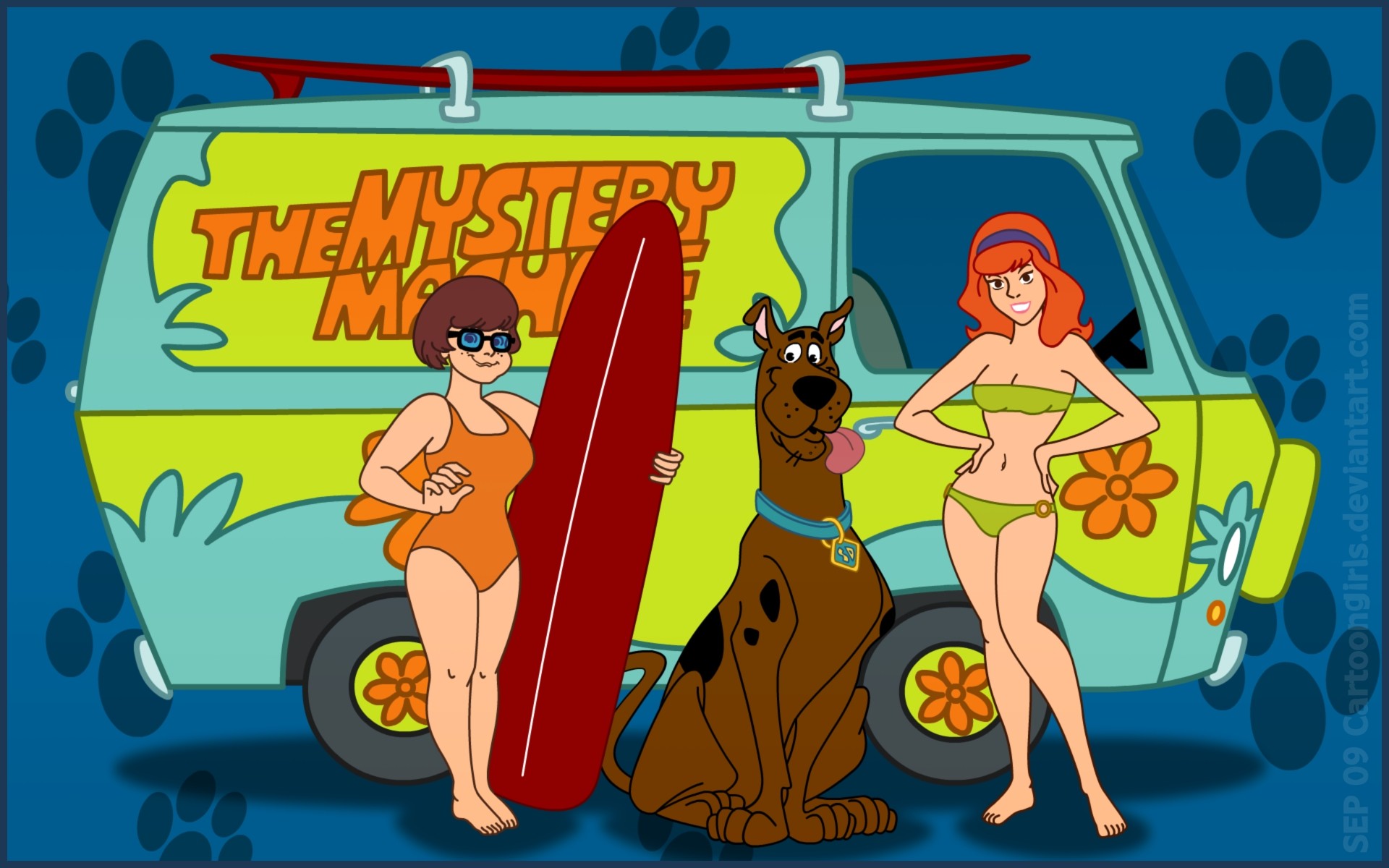 General 1920x1200 Scooby-Doo Velma Dinkley Daphne Blake cartoon TV series digital art watermarked