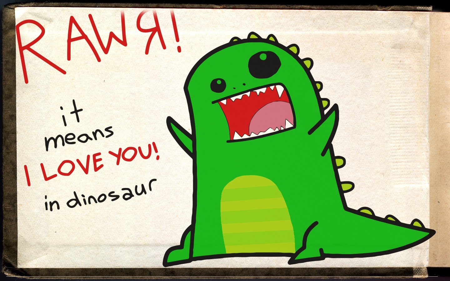 General 1440x900 humor creature green dinosaurs digital art text