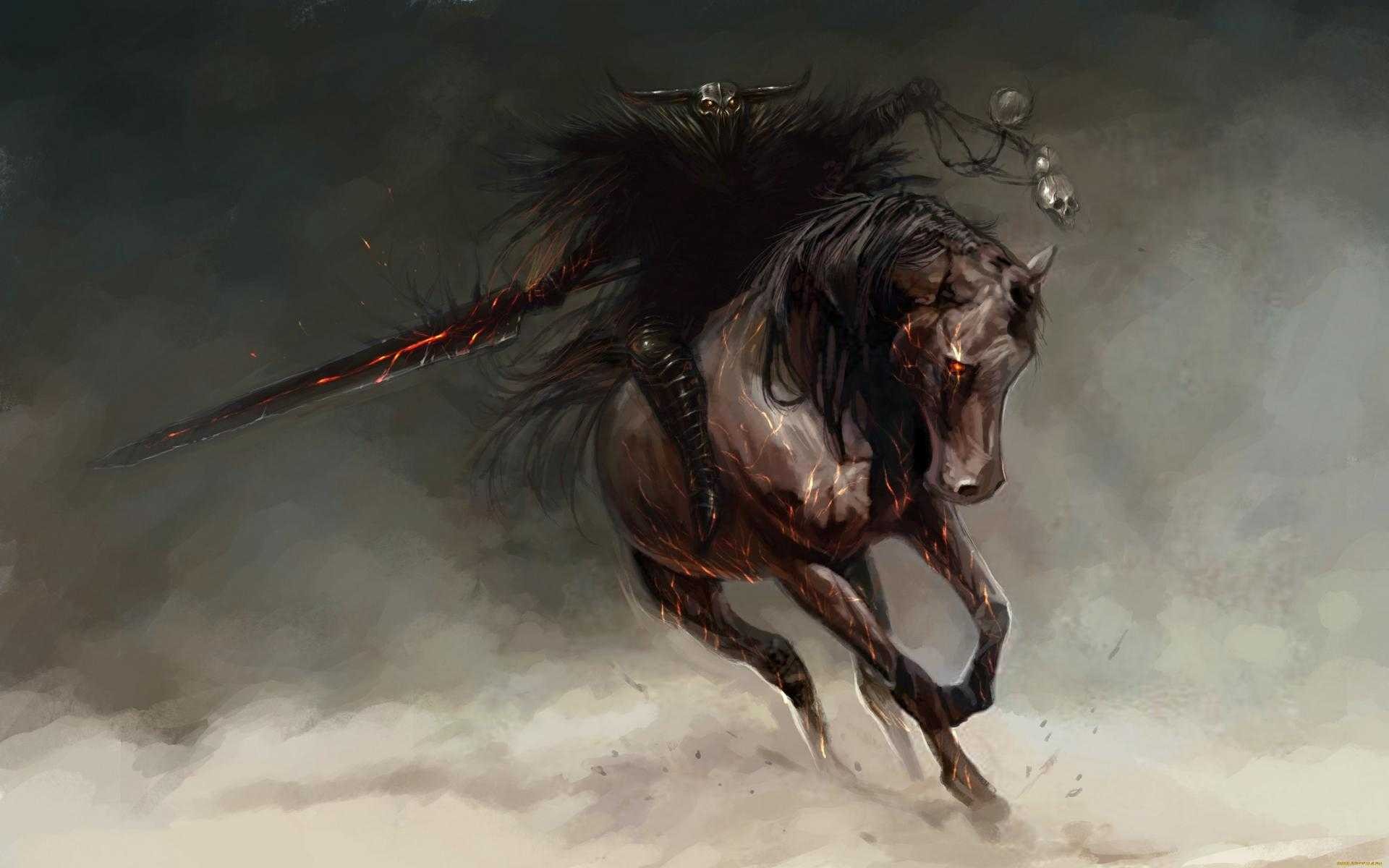 General 1920x1200 fantasy art demon horse sword artwork