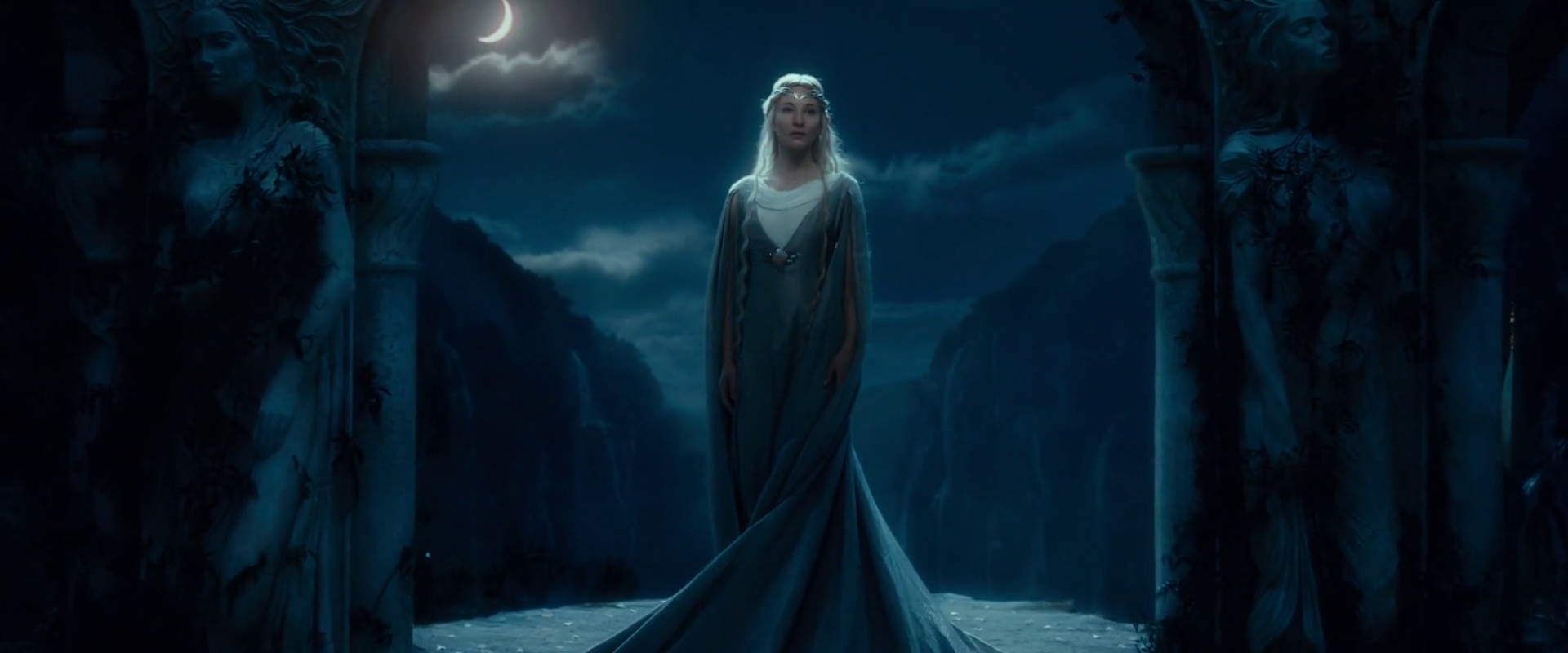People 1920x800 movies The Lord of the Rings Galadriel film stills Moon actress fantasy girl standing Cate Blanchett women