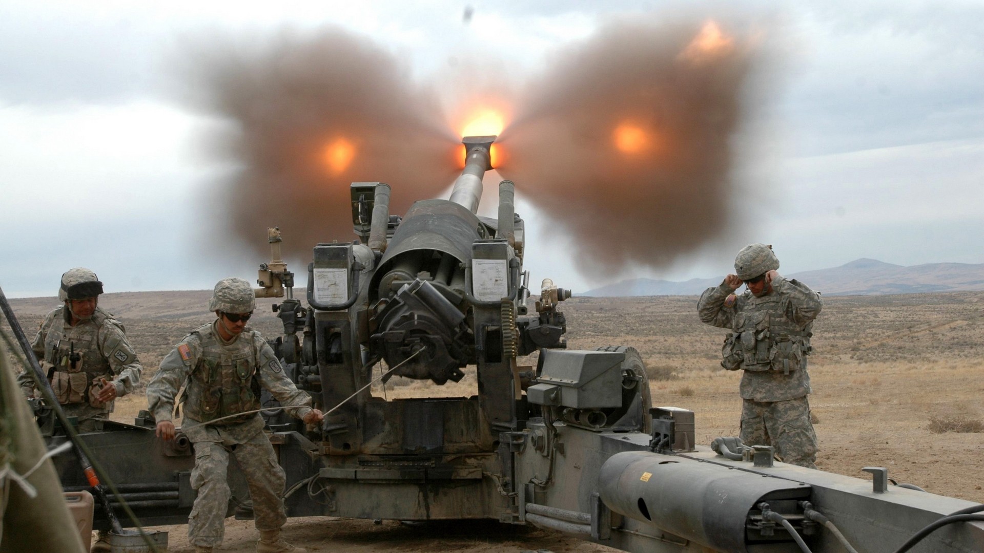 People 1920x1080 Howitzer artillery military soldier United States Army
