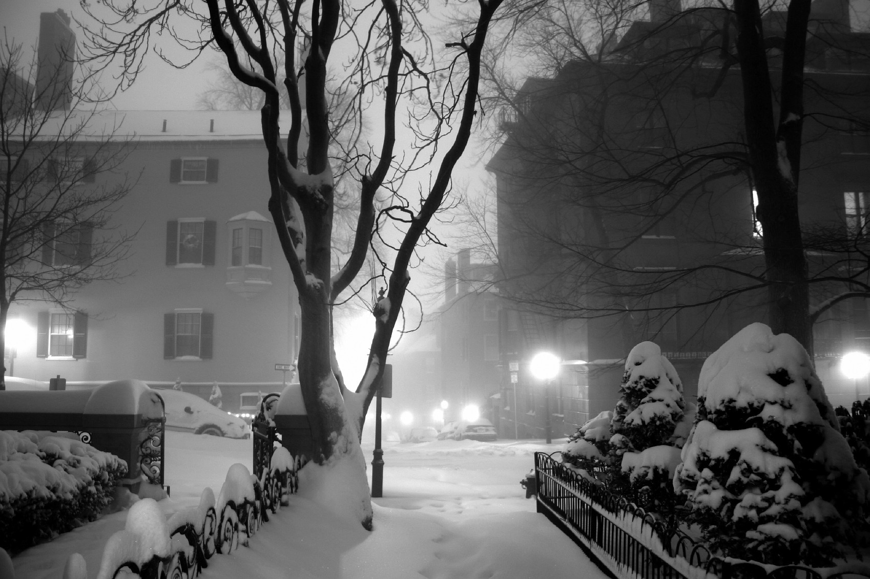 General 1698x1131 city winter cityscape urban monochrome lights snow mist