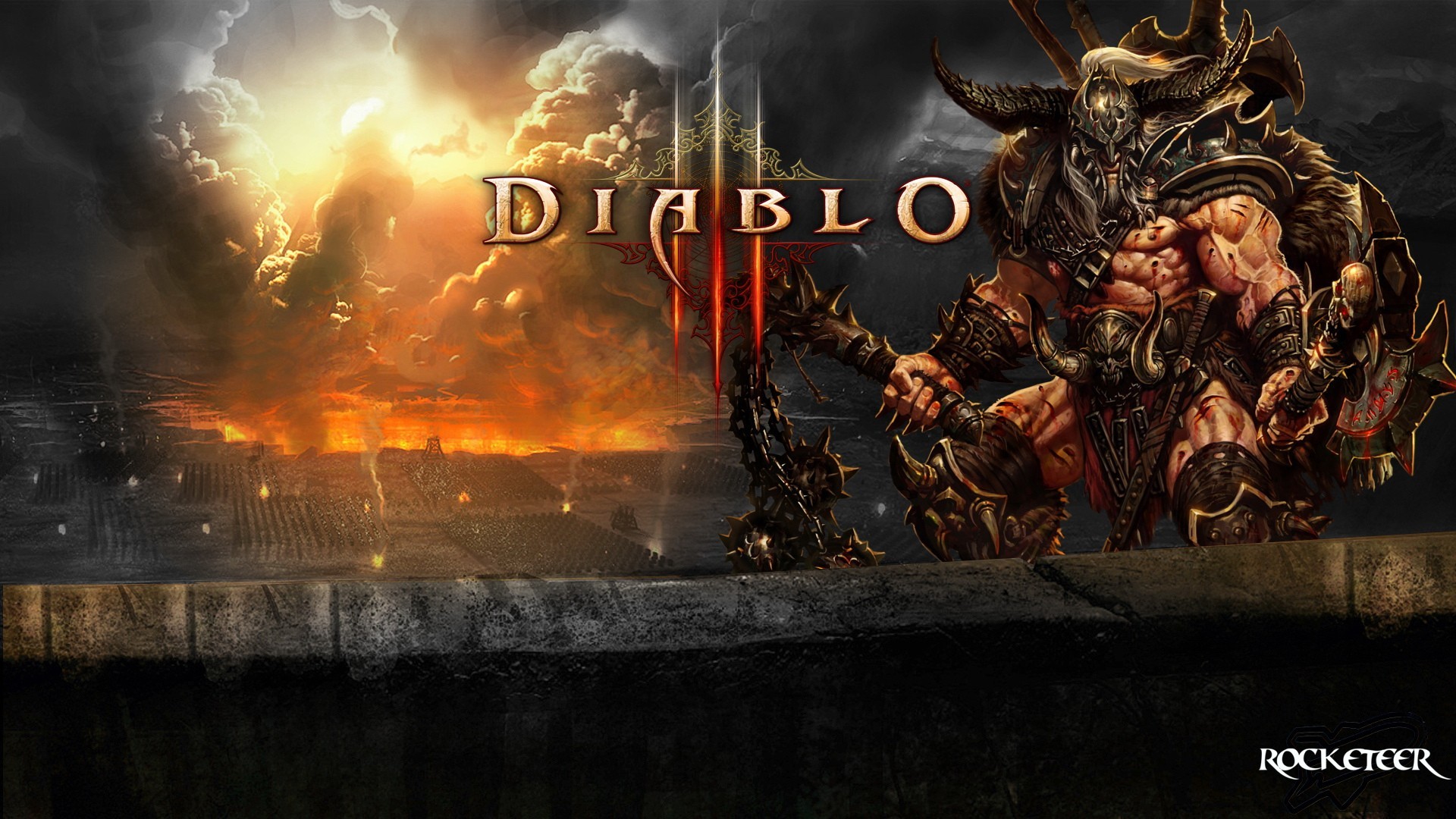 General 1920x1080 Diablo III video games video game art PC gaming fantasy art Blizzard Entertainment muscles video game men