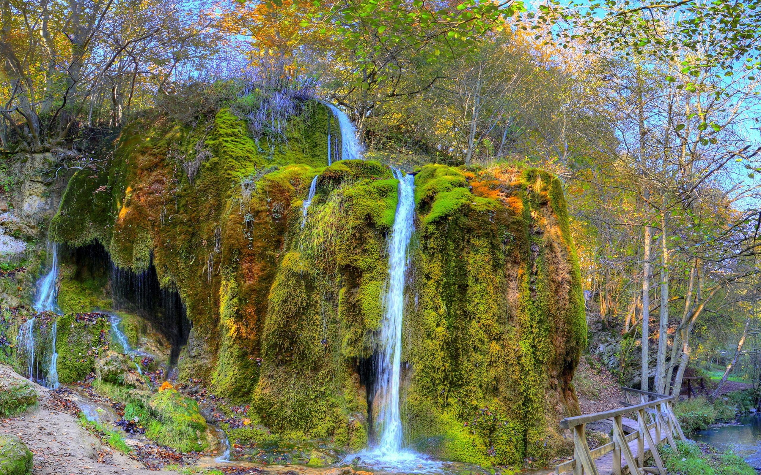 General 2560x1600 nature waterfall HDR rocks trees outdoors
