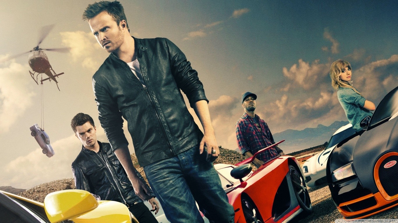 General 1366x768 Aaron Paul car movies helicopters Need for Speed (movie) vehicle