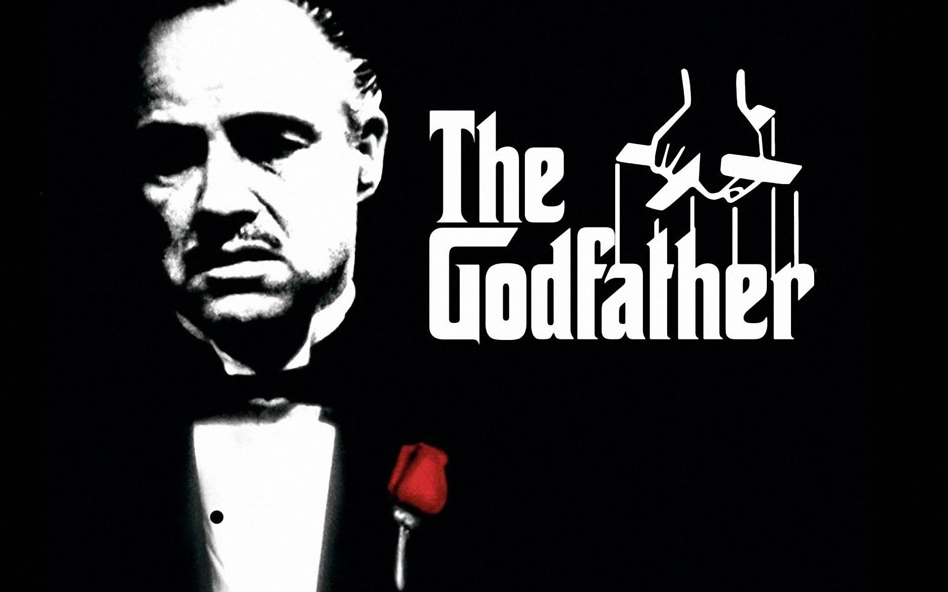 General 1920x1200 The Godfather movies Vito Corleone gangster Marlon Brando actor men flowers movie poster Francis Ford Coppola digital art simple background