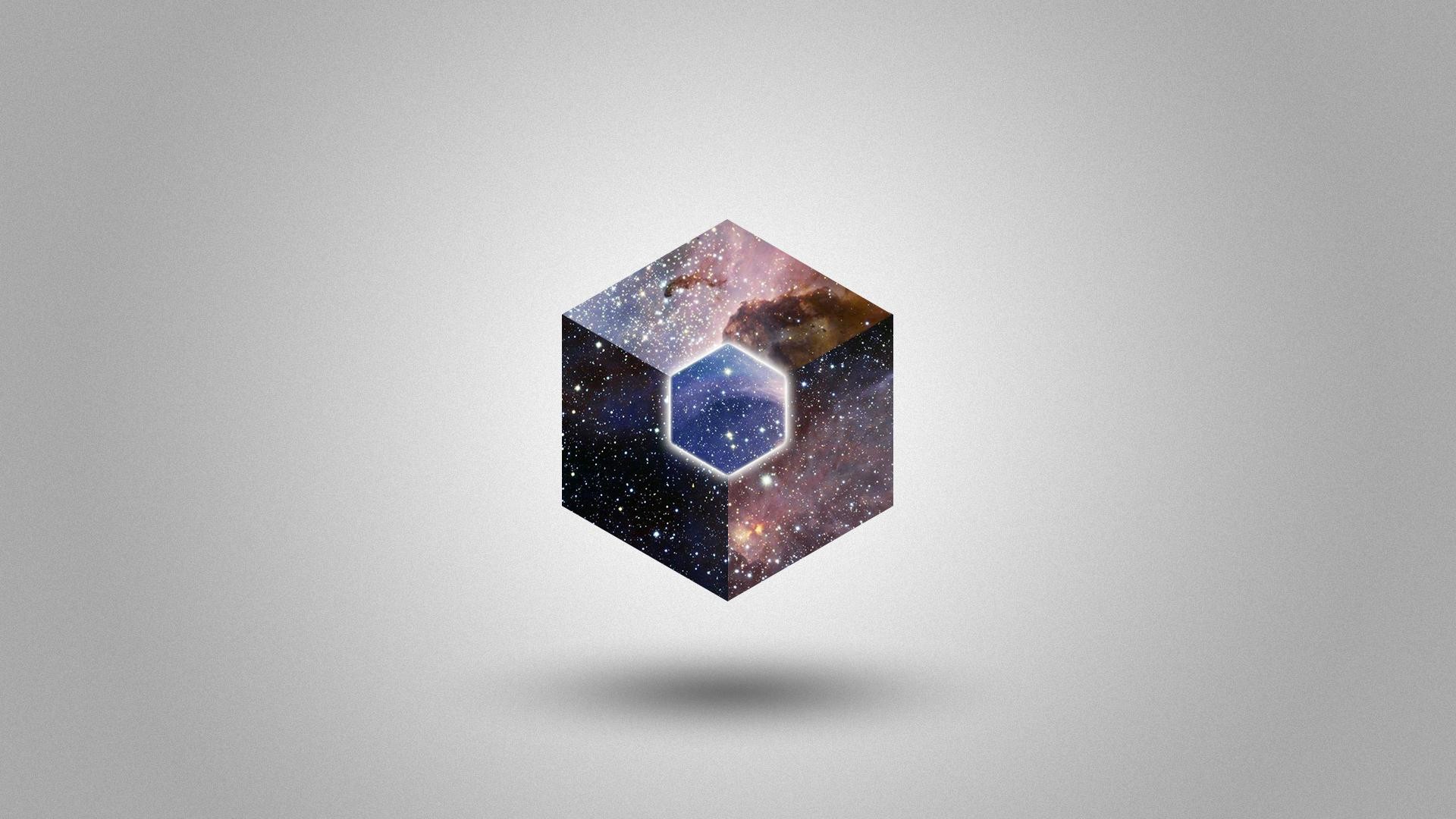 General 1920x1080 cube simple background universe digital art minimalism space space art 3D Blocks