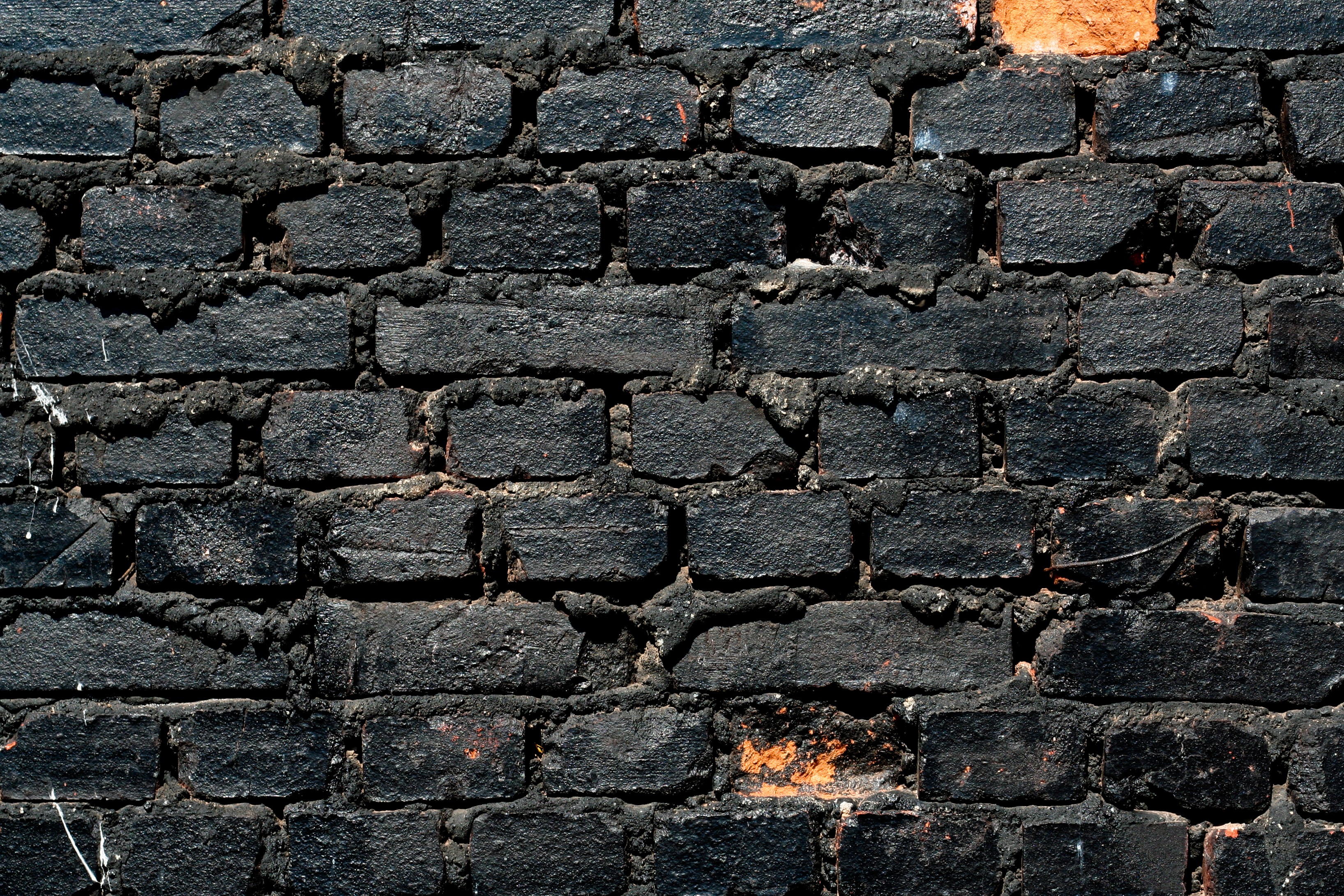 General 3271x2180 texture wall bricks black closeup