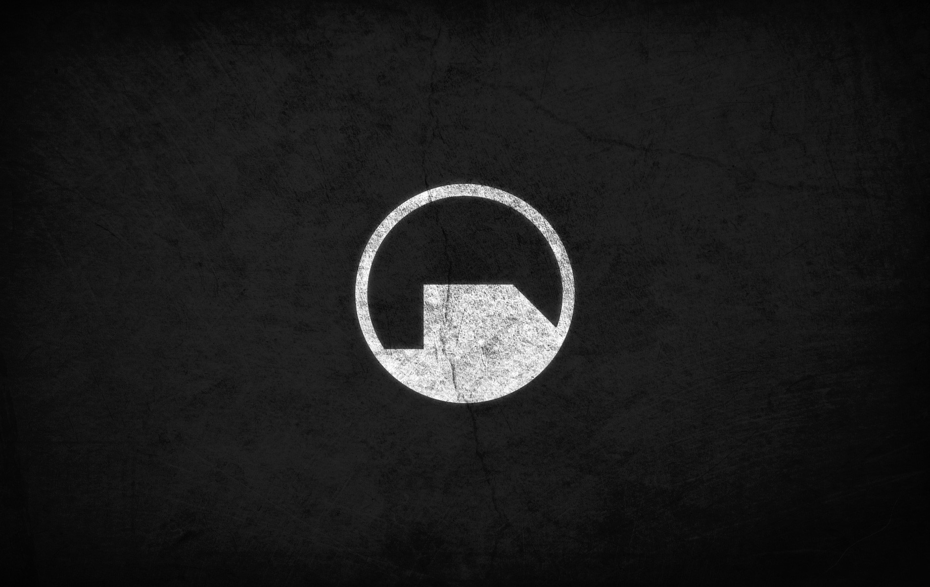 General 1900x1200 Black Mesa minimalism monochrome PC gaming video games Half-Life video game art simple background black background circle
