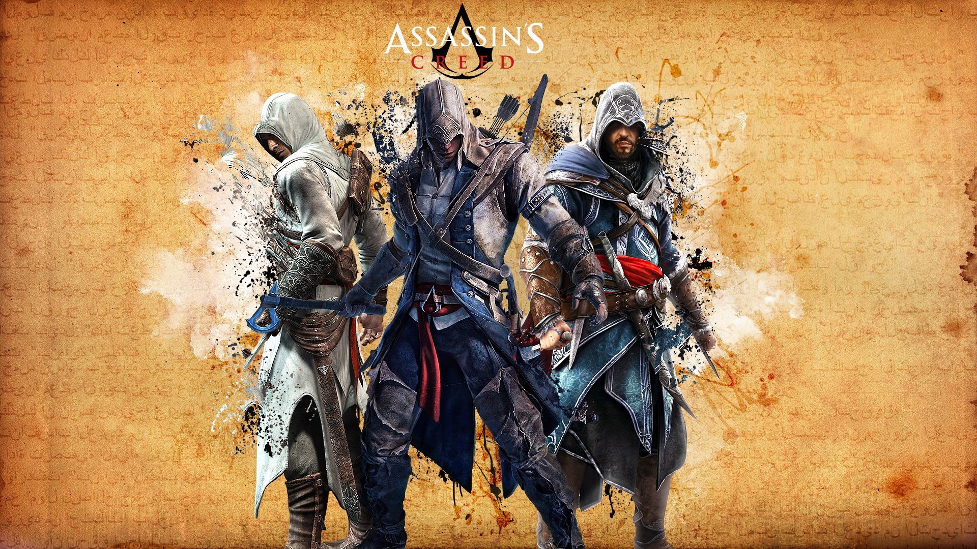 General 1920x1080 Altaïr Ibn-La'Ahad Ezio Auditore da Firenze Assassin's Creed Ubisoft Assassin's Creed 2 video game art video game man