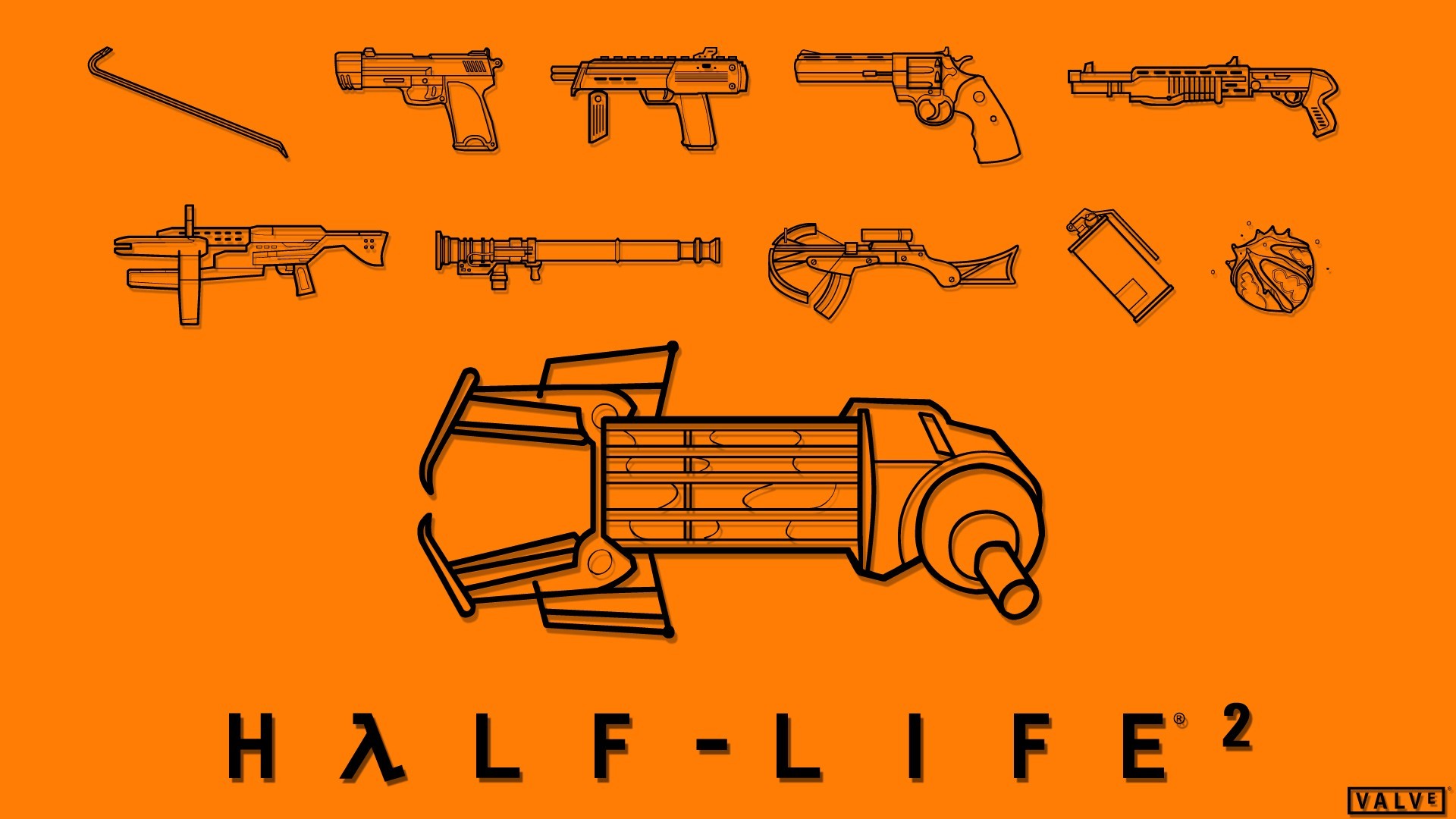 General 1920x1080 Half-Life 2 Valve Corporation video games weapon orange
