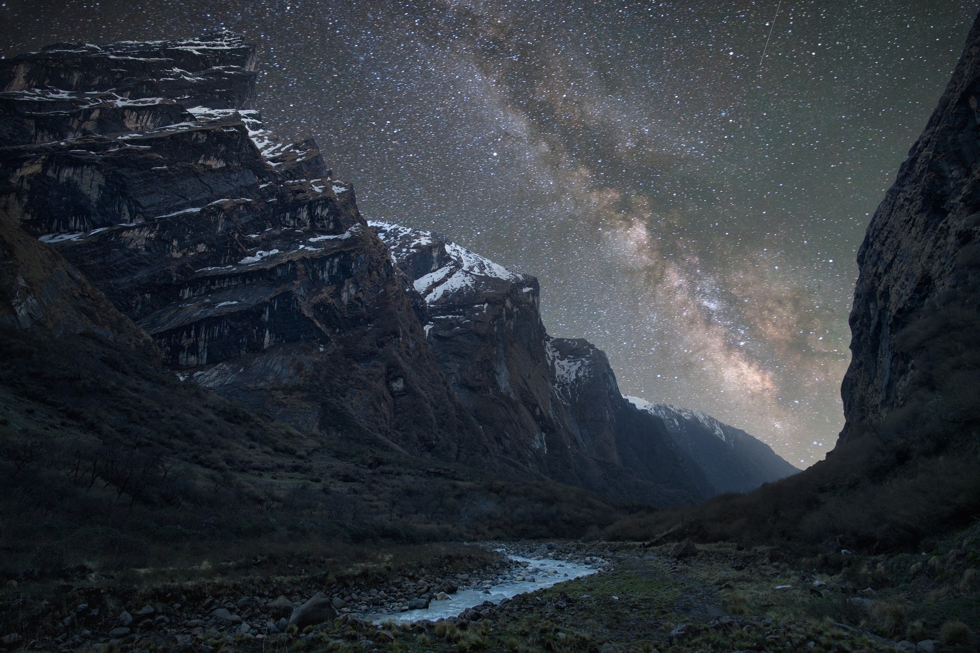 General 1920x1280 Milky Way space nature mountains rocks