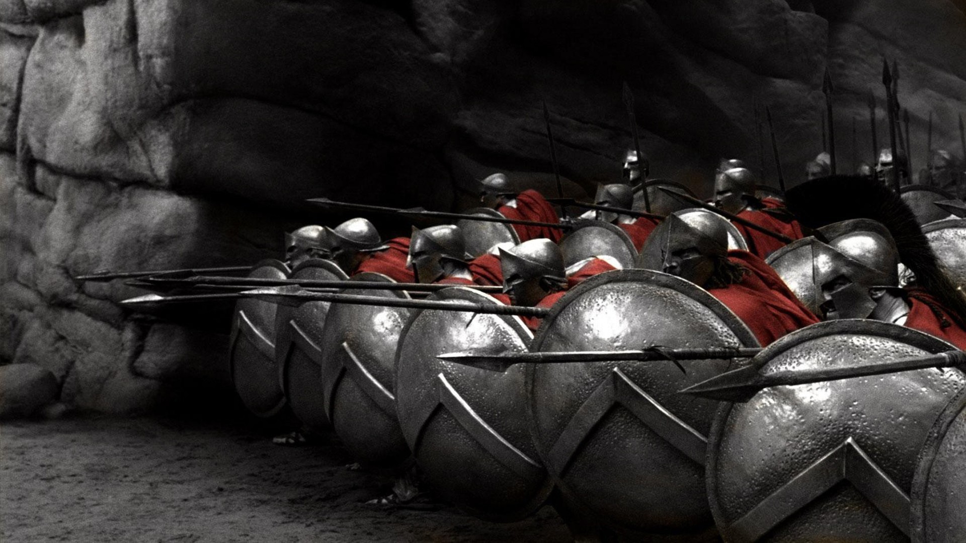 General 1920x1080 selective coloring Greek army movies 300 Spartans Sparta Frank Miller
