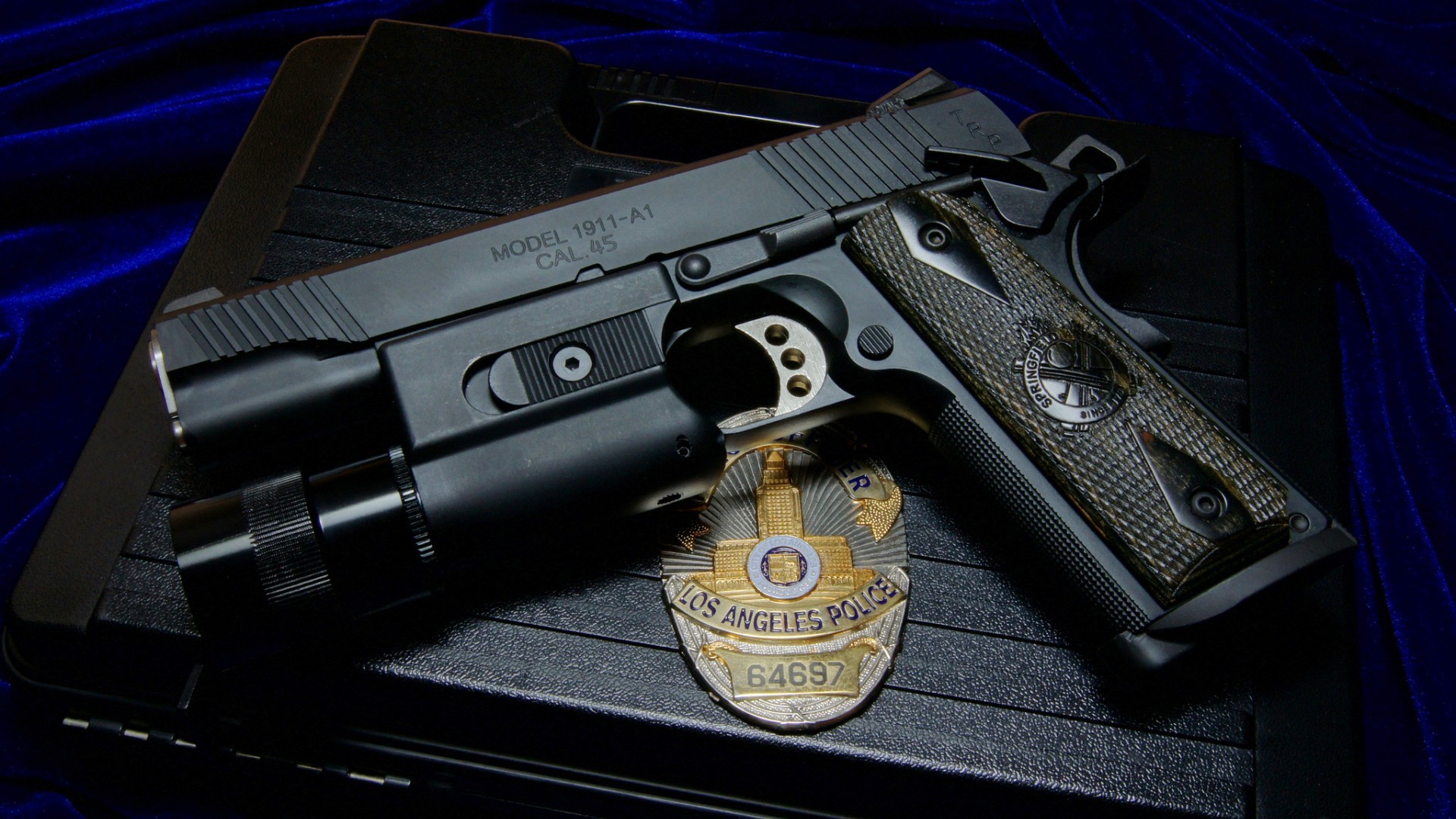 General 1920x1080 CAL. 45 M1911 gun Springfield Armory Springfield 1911 weapon .45 ACP 1911 badge police pistol American firearms
