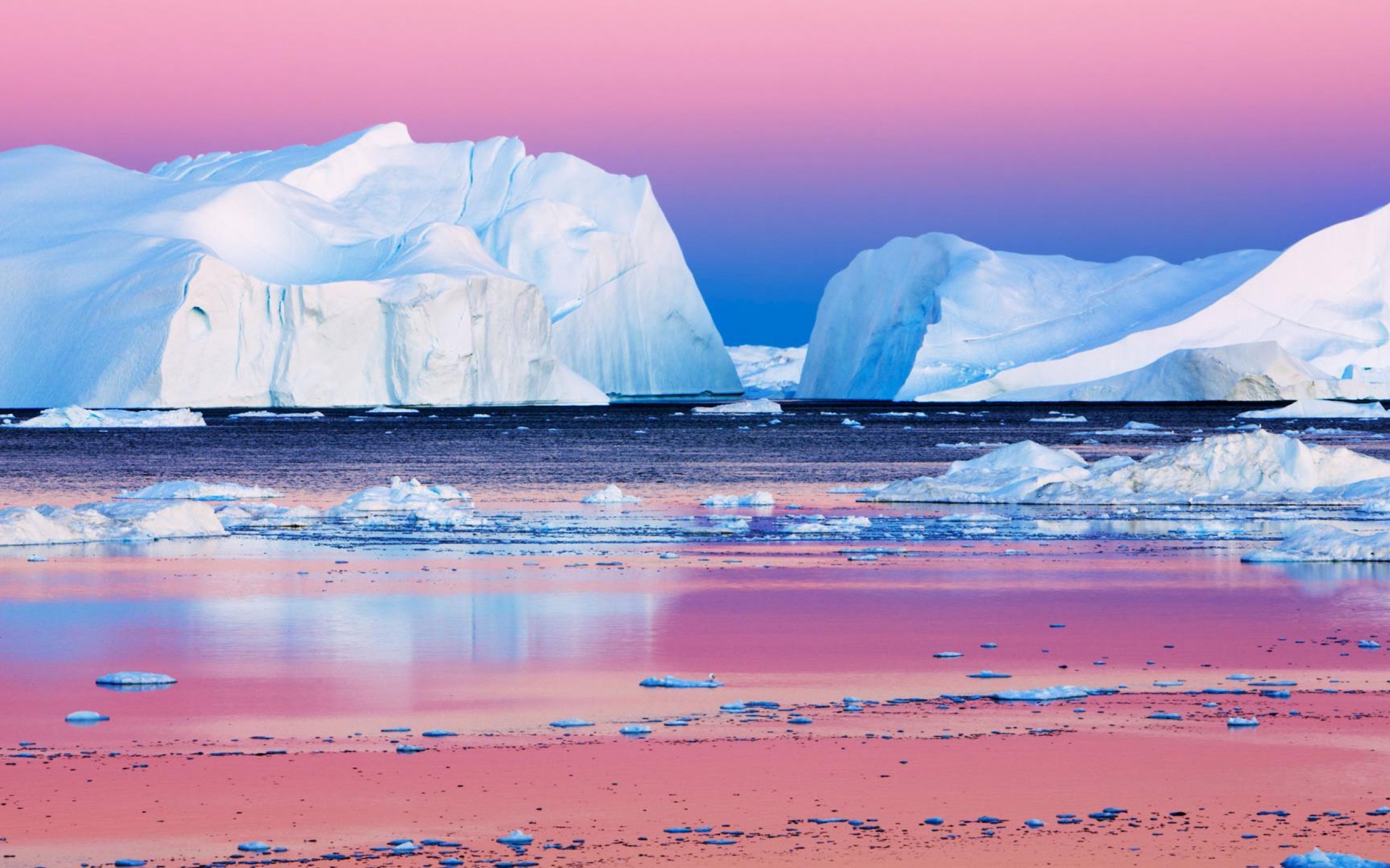 General 2560x1600 iceberg purple sky sea ice global warming pink nature water Arctic