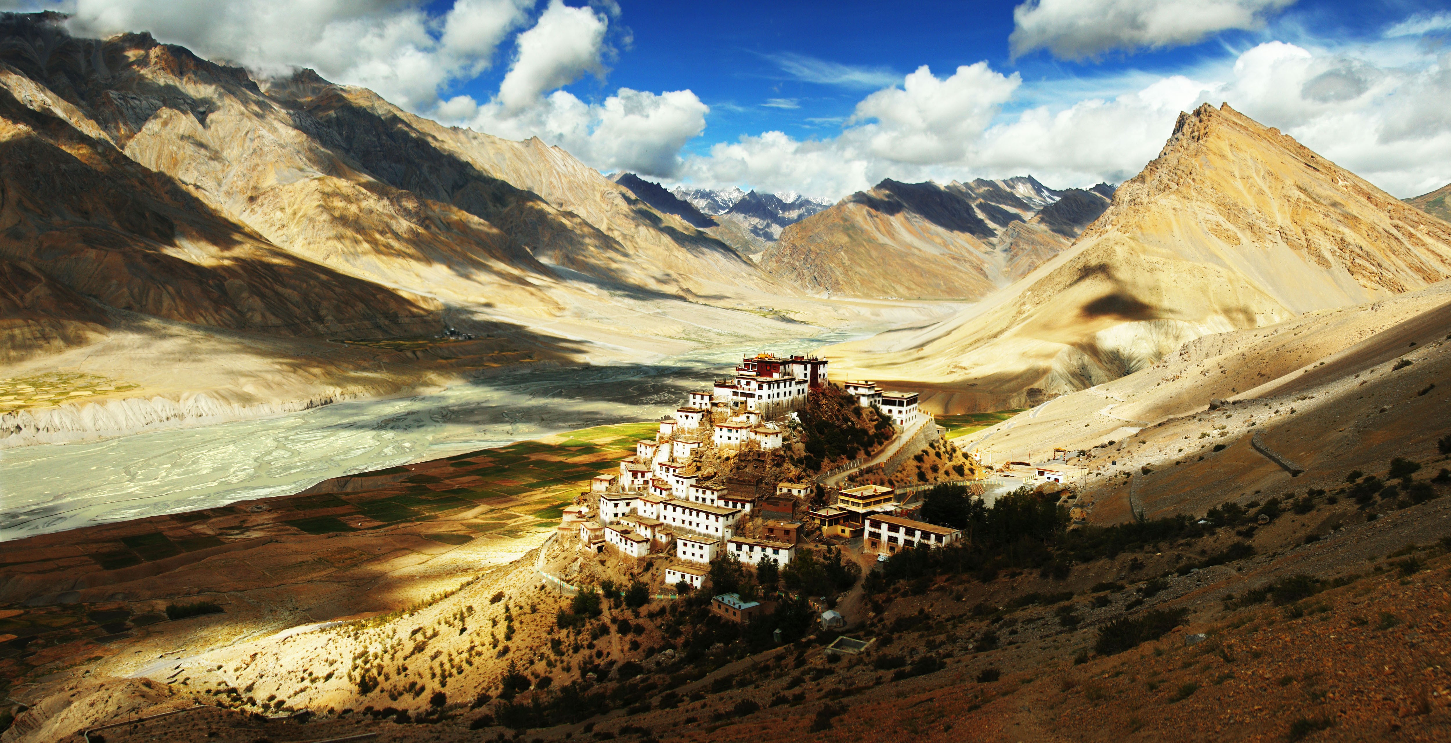 General 5000x2561 landscape Tibet mountains National Geographic monastery valley Asia nature