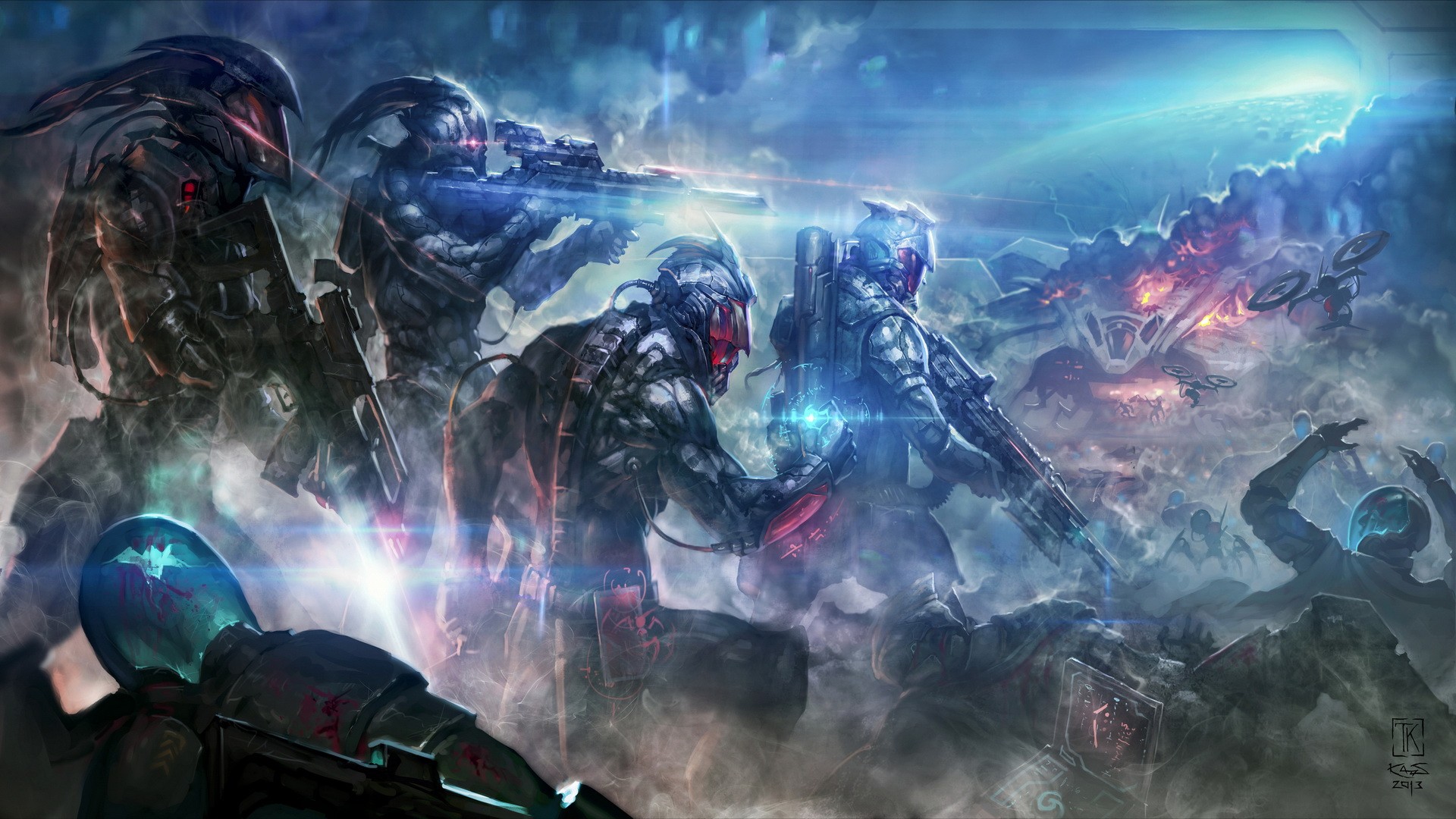 General 1920x1080 artwork digital art soldier war futuristic science fiction battle 2013 (Year)