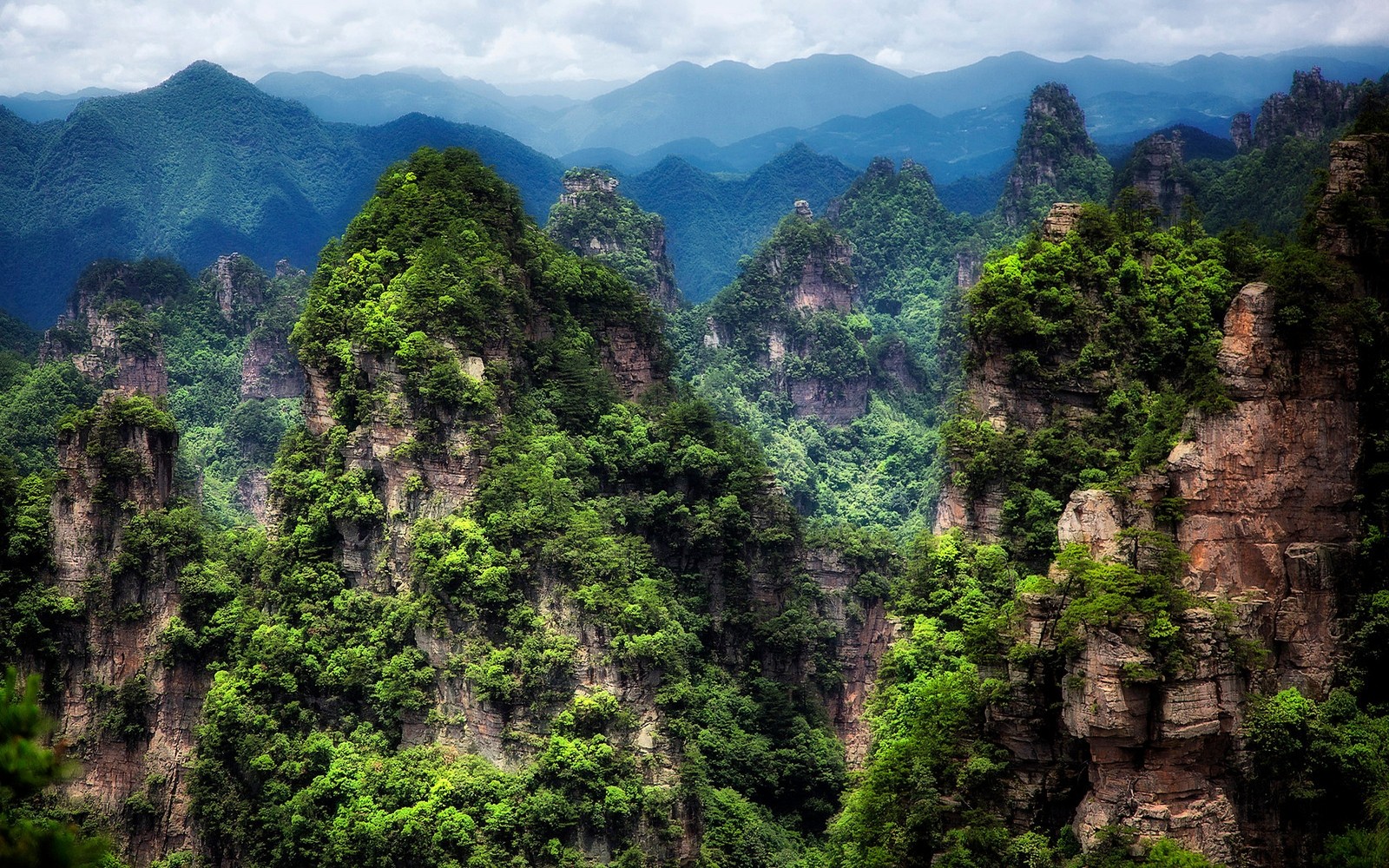 General 1600x1000 nature landscape mountains forest clouds trees China Asia