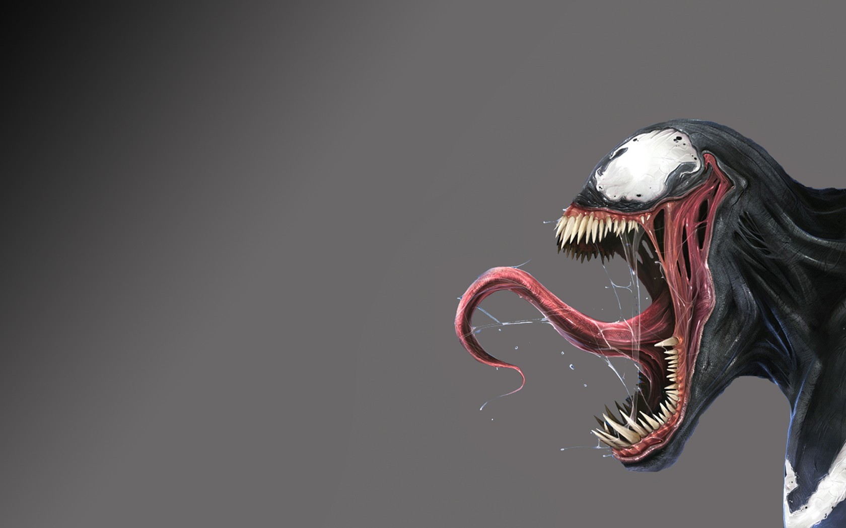 General 1680x1050 Venom gray background villain creature digital art simple background render CGI tongues