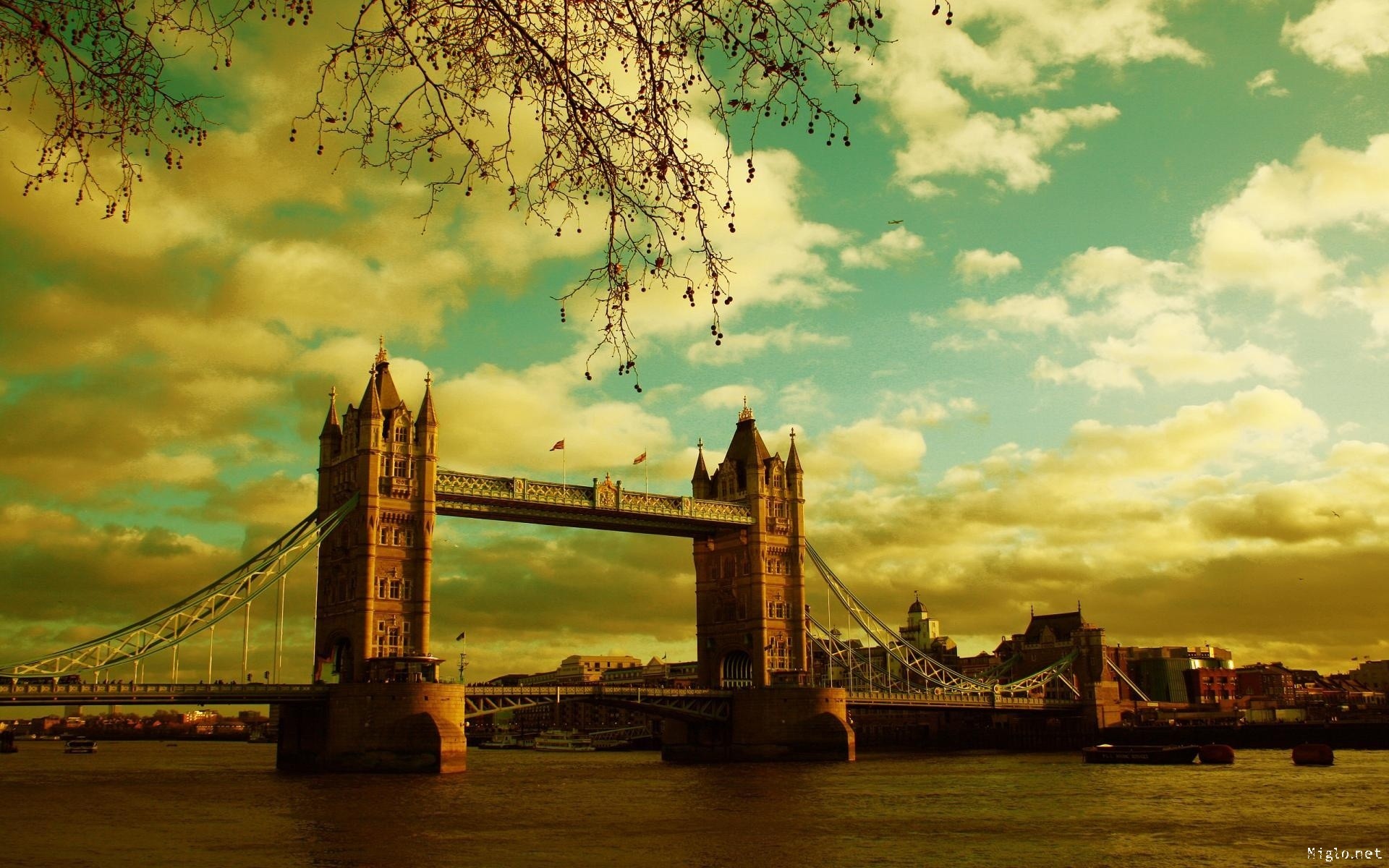 General 1920x1200 bridge Tower Bridge London cityscape UK England sky clouds River Thames landmark Europe
