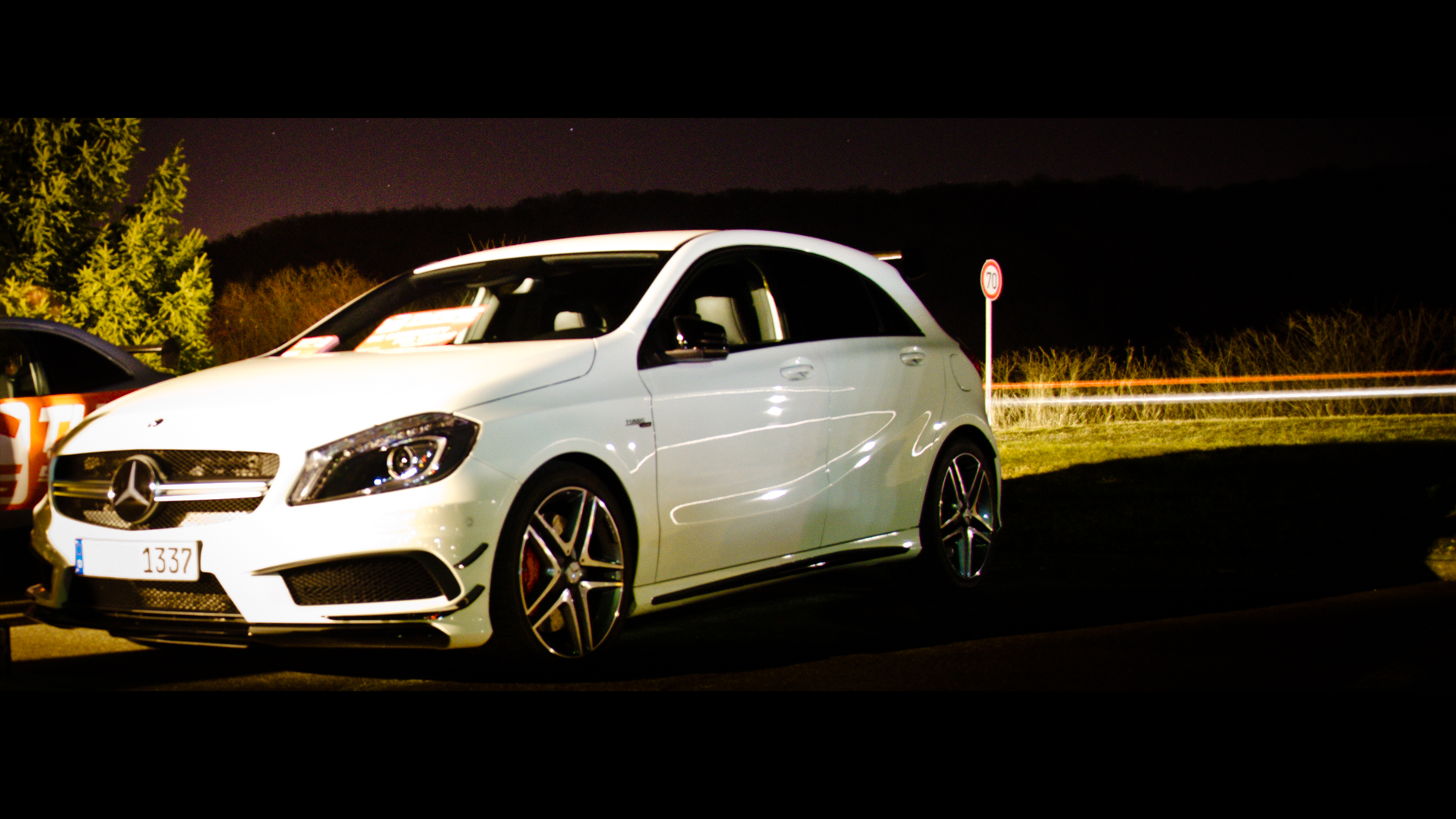 General 1920x1080 car Mercedes-Benz vehicle numbers night white cars