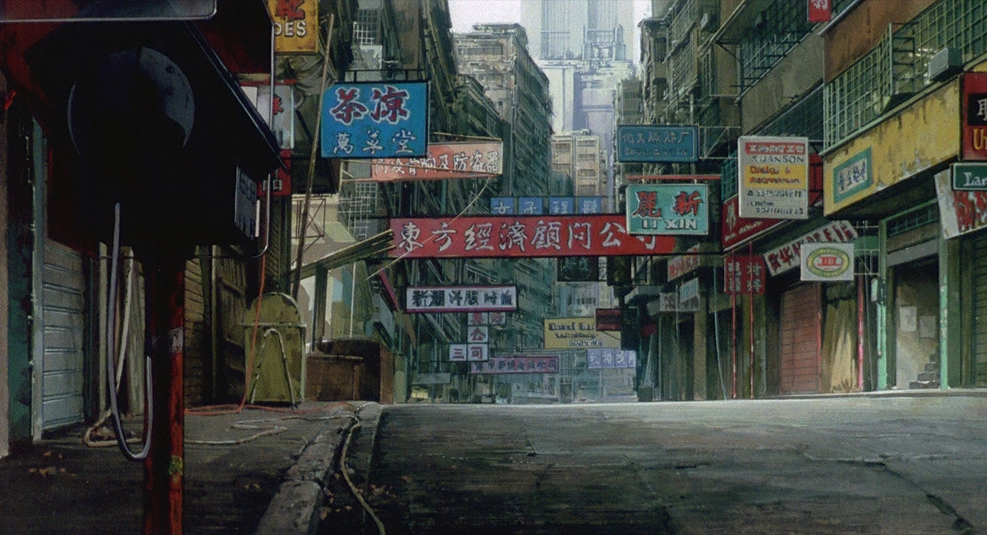 Anime 1920x1040 anime Ghost in the Shell city cityscape urban Asia sign street