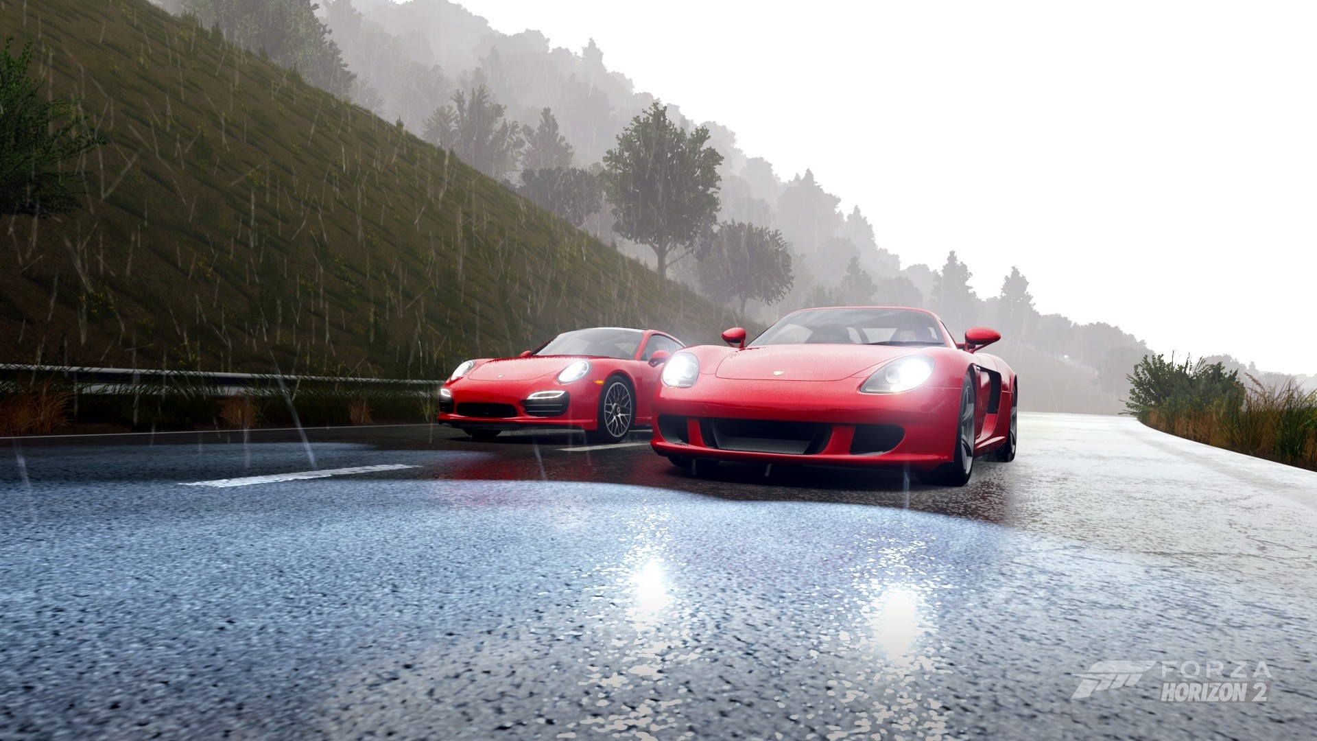 General 1920x1080 Forza Horizon 2 Porsche Carrera GT video games Turn 10 Studios racing Porsche car vehicle red cars