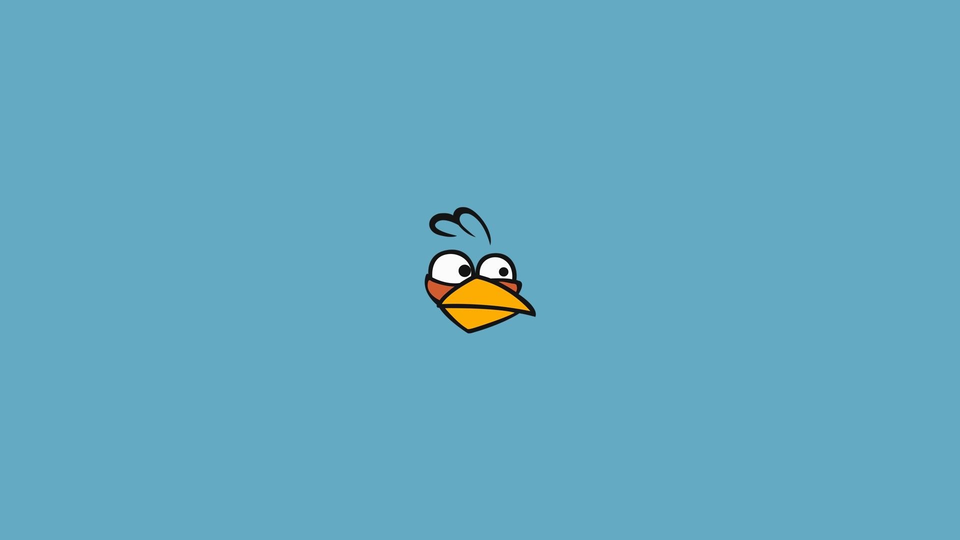 General 1920x1080 Angry Birds minimalism cartoon simple background blue background blue video games