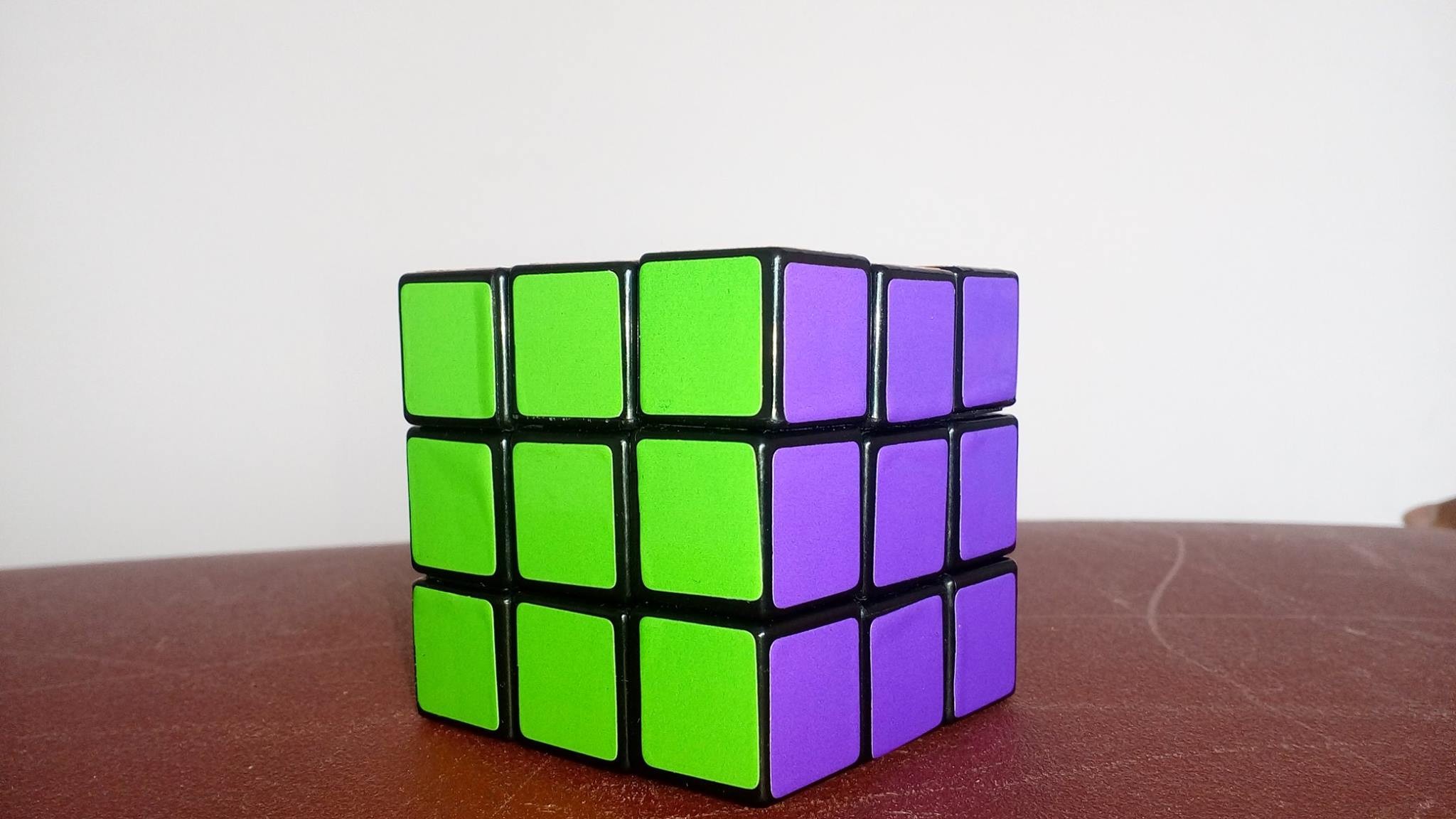 General 2048x1152 green purple 3D Blocks Rubik's Cube