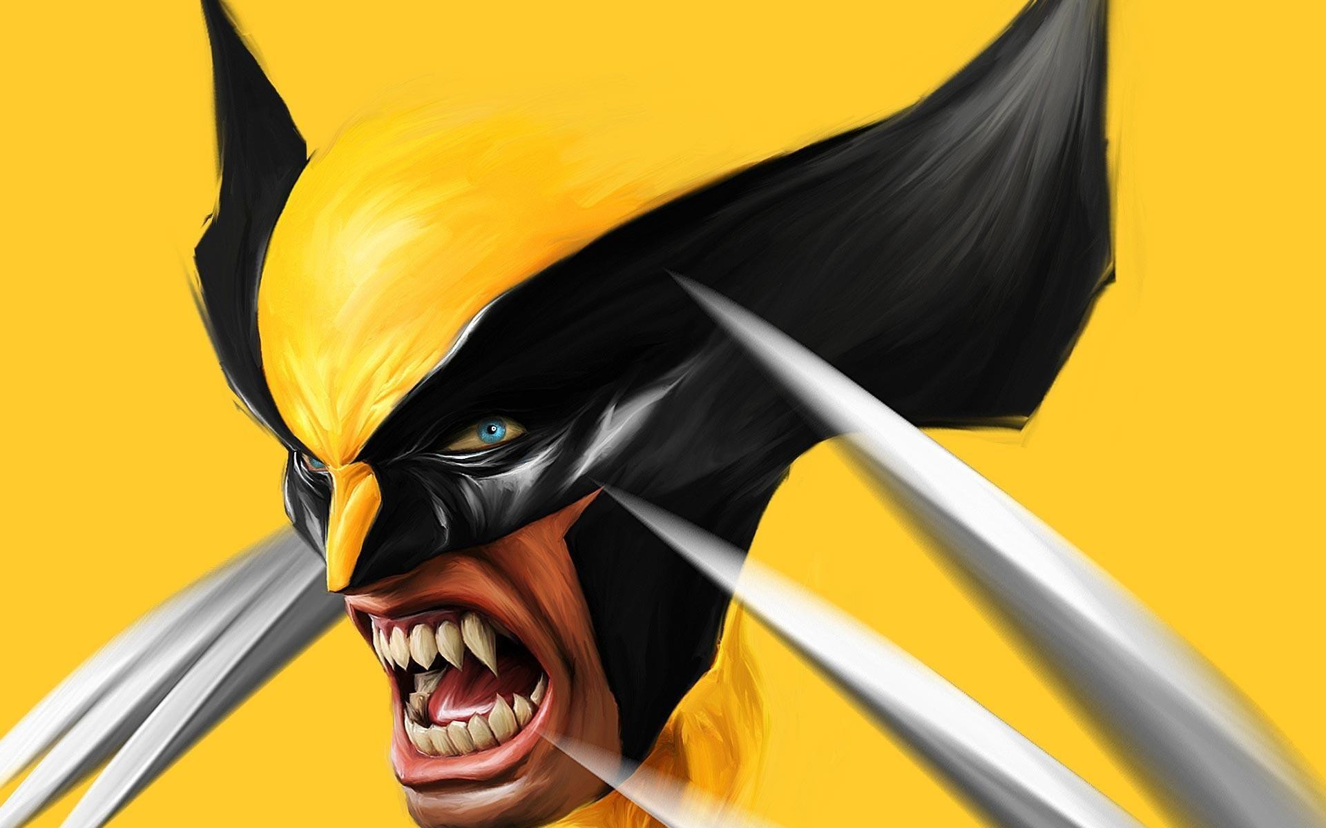 General 1920x1200 Marvel Comics adamantium claws superhero Wolverine comics antiheroes yellow background simple background artwork comic art X-Men