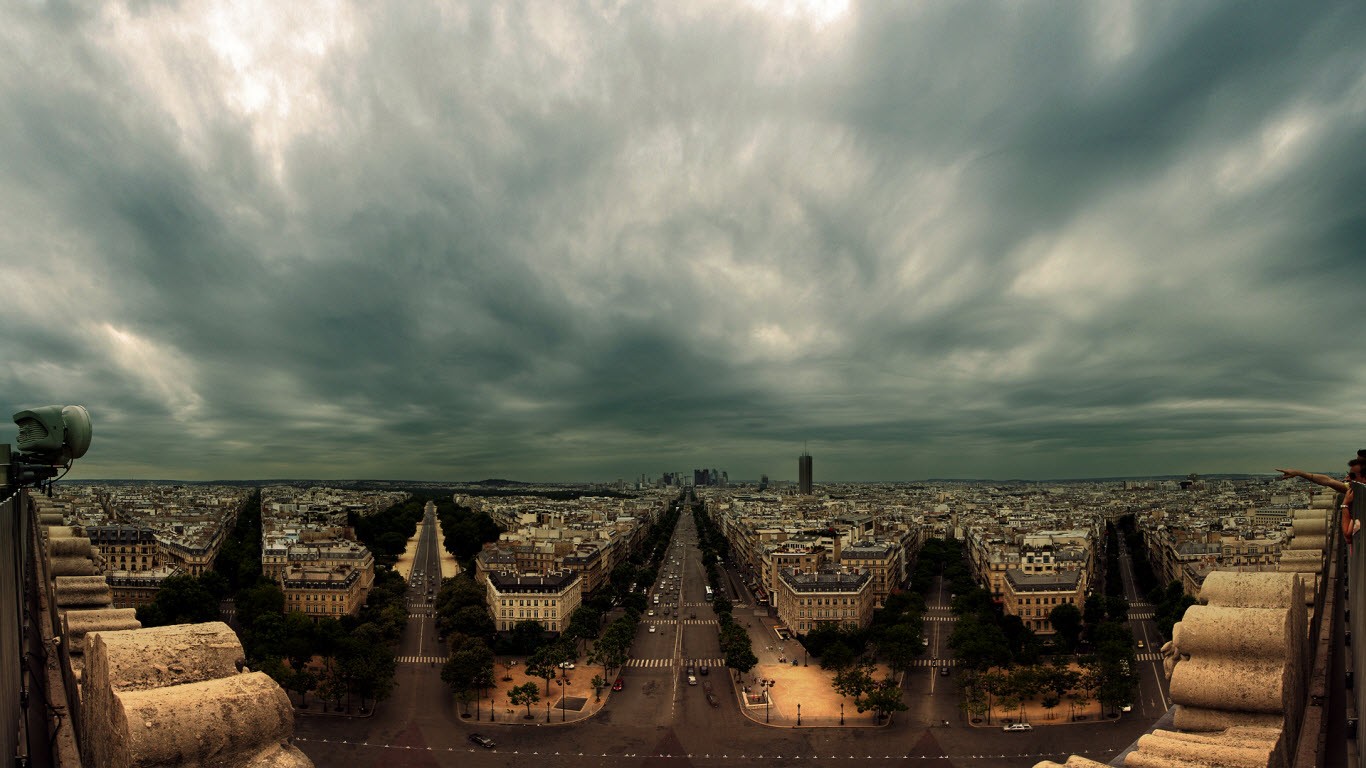 General 1366x768 Paris overcast city cityscape France sky