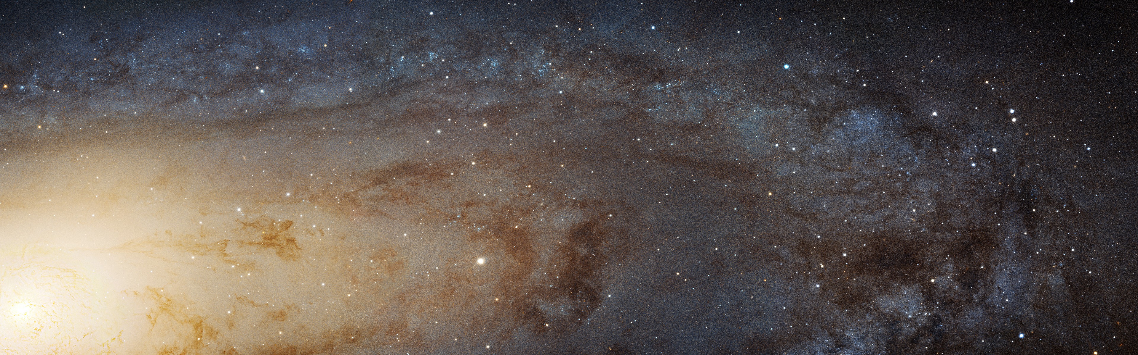 General 3840x1200 Andromeda space galaxy stars closeup multiple display dual monitors space art digital art