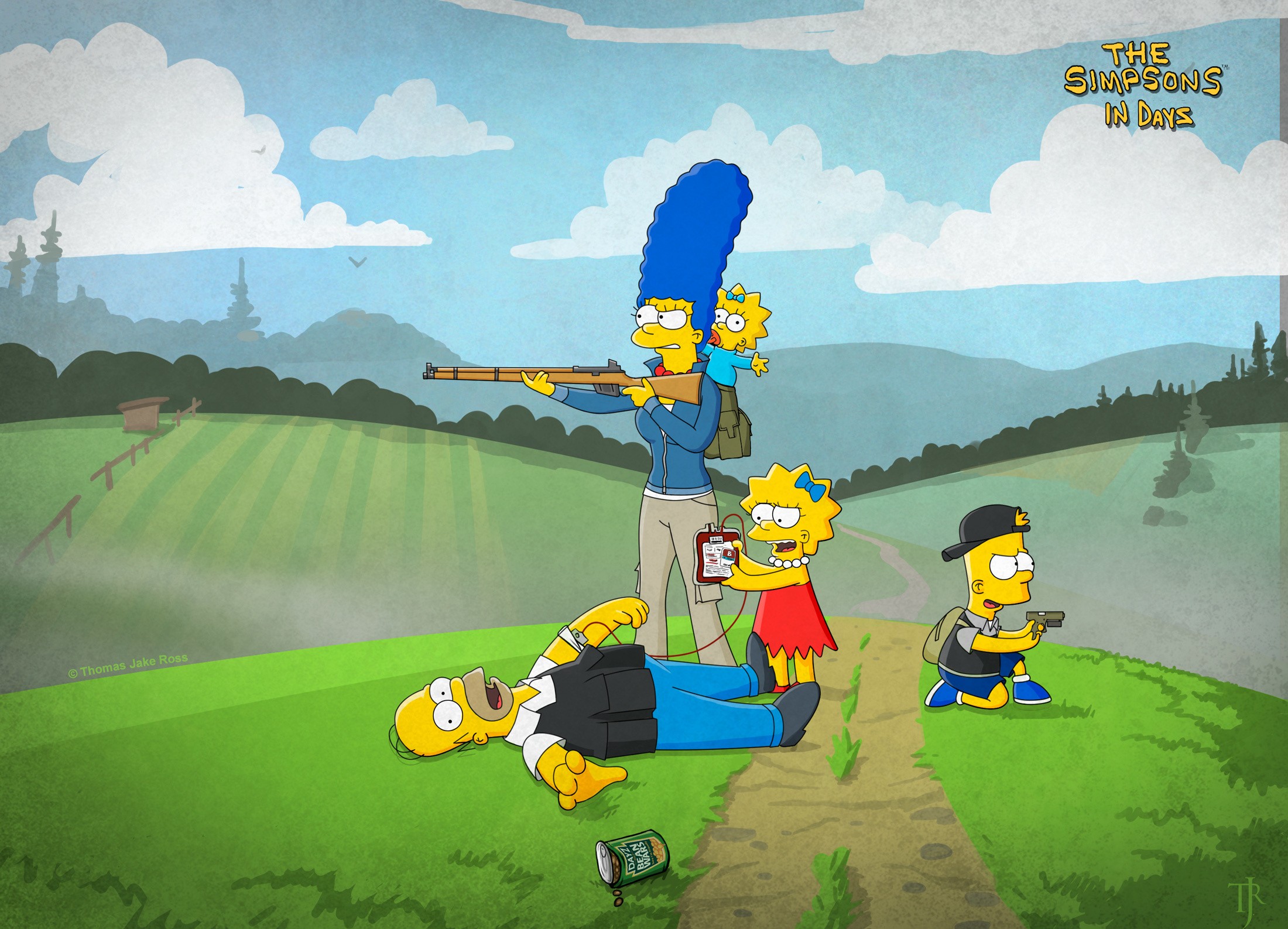 General 2200x1587 The Simpsons DayZ cartoon TV series PC gaming girls with guns humor Thomas Jake Ross crossover Homer Simpson Marge Simpson Maggie Simpson Lisa Simpson Bart Simpson