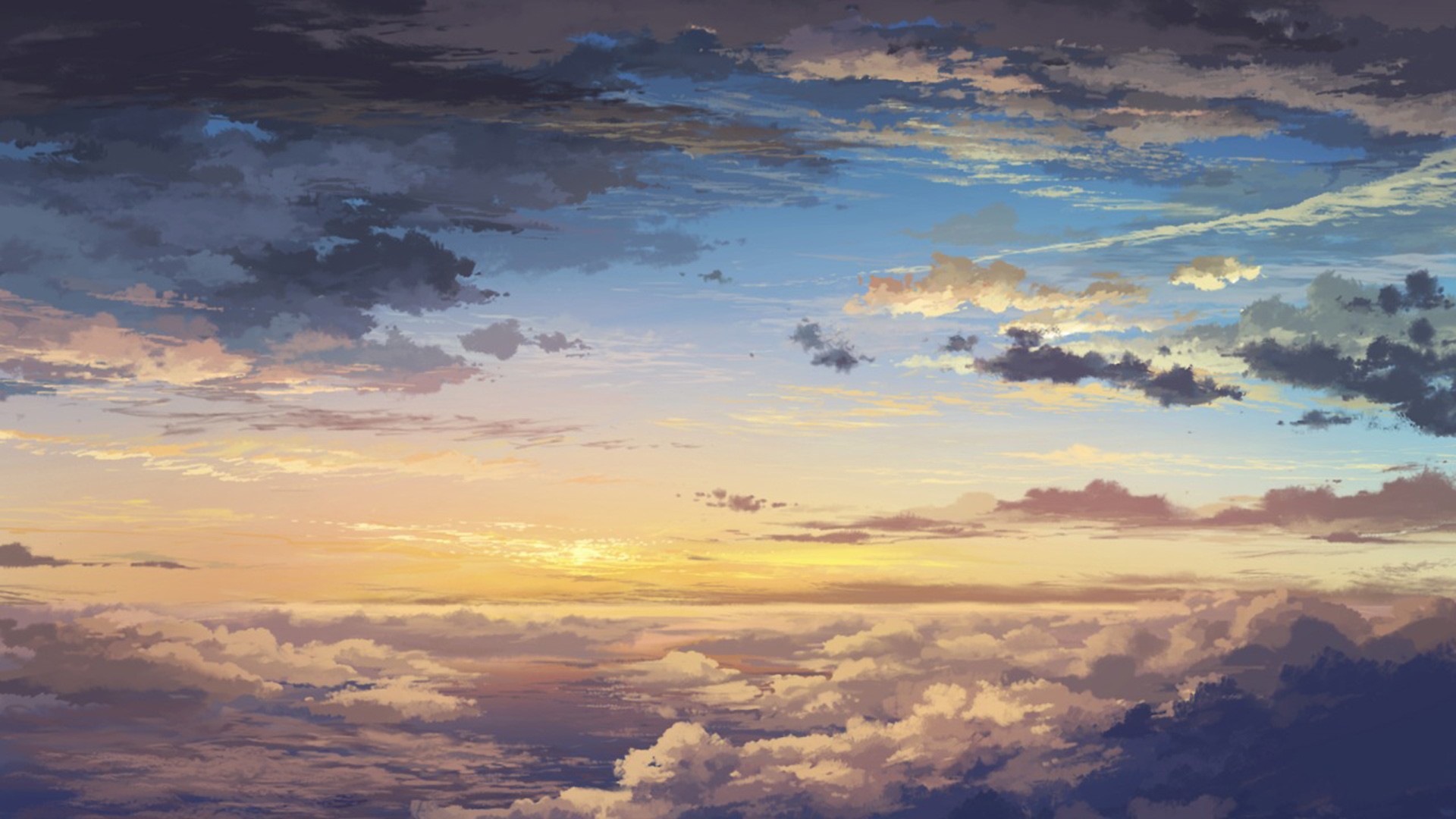 Anime 1920x1080 anime scenery sky clouds