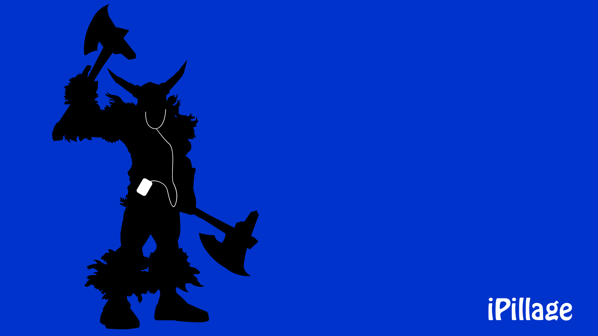 General 1920x1080 video games video game art silhouette simple background blue background digital art Olaf (League of Legends) League of Legends