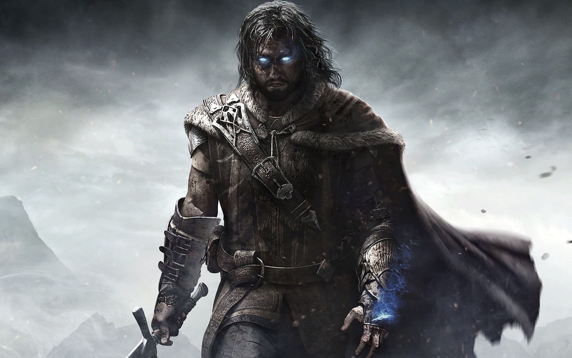General 1920x1200 video games Middle-earth: Shadow of Mordor Talion frontal view glowing eyes video game characters Monolith Productions