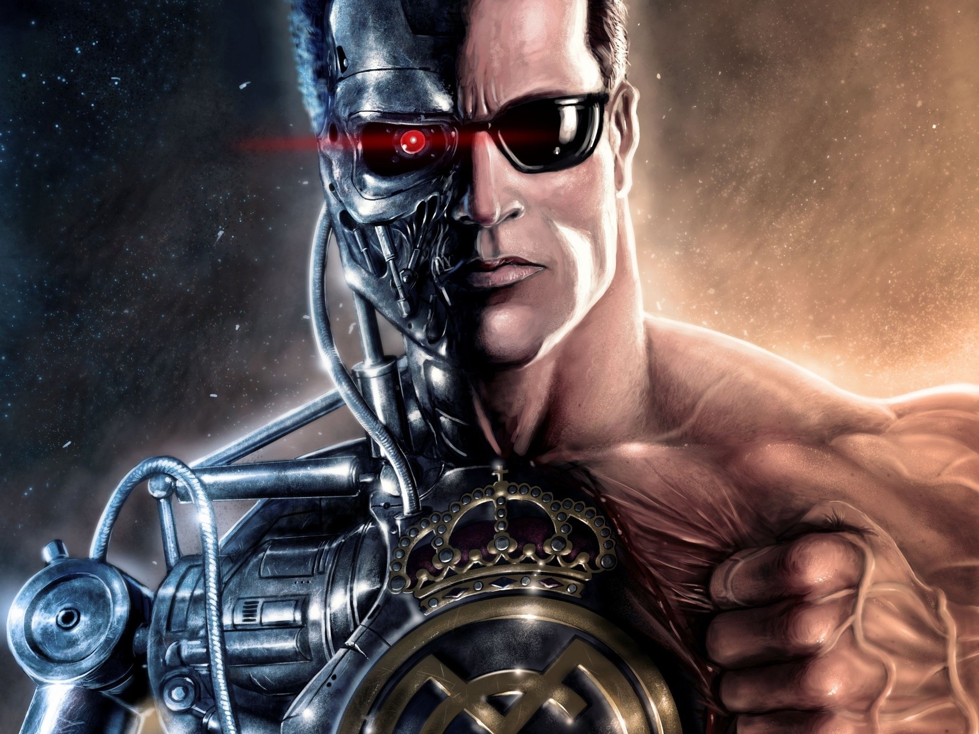 General 1920x1440 movies cyborg Terminator artwork fan art science fiction men machine digital art