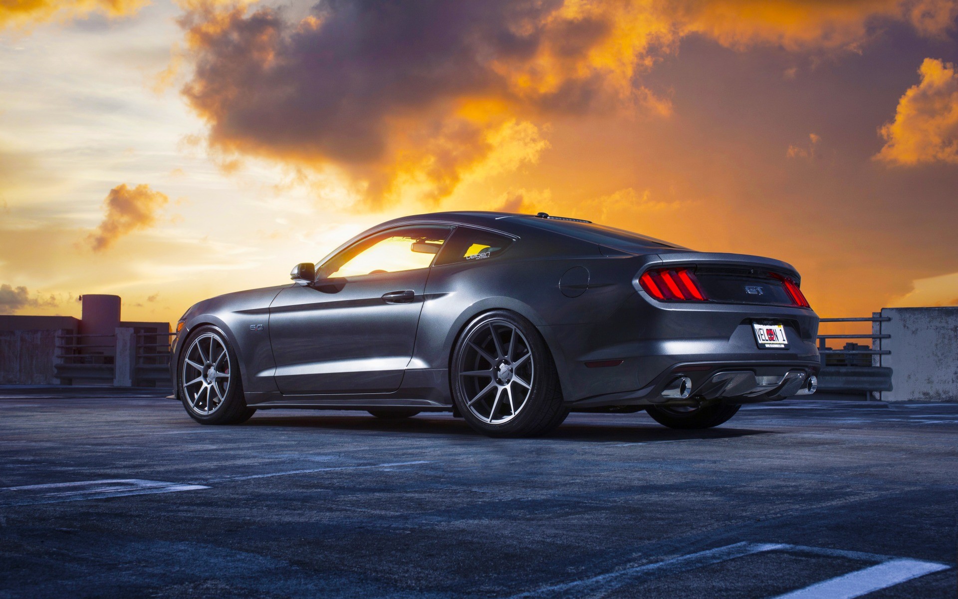 General 1920x1200 car Ford Mustang Ford vehicle black cars sunlight Ford Mustang S550 muscle cars American cars