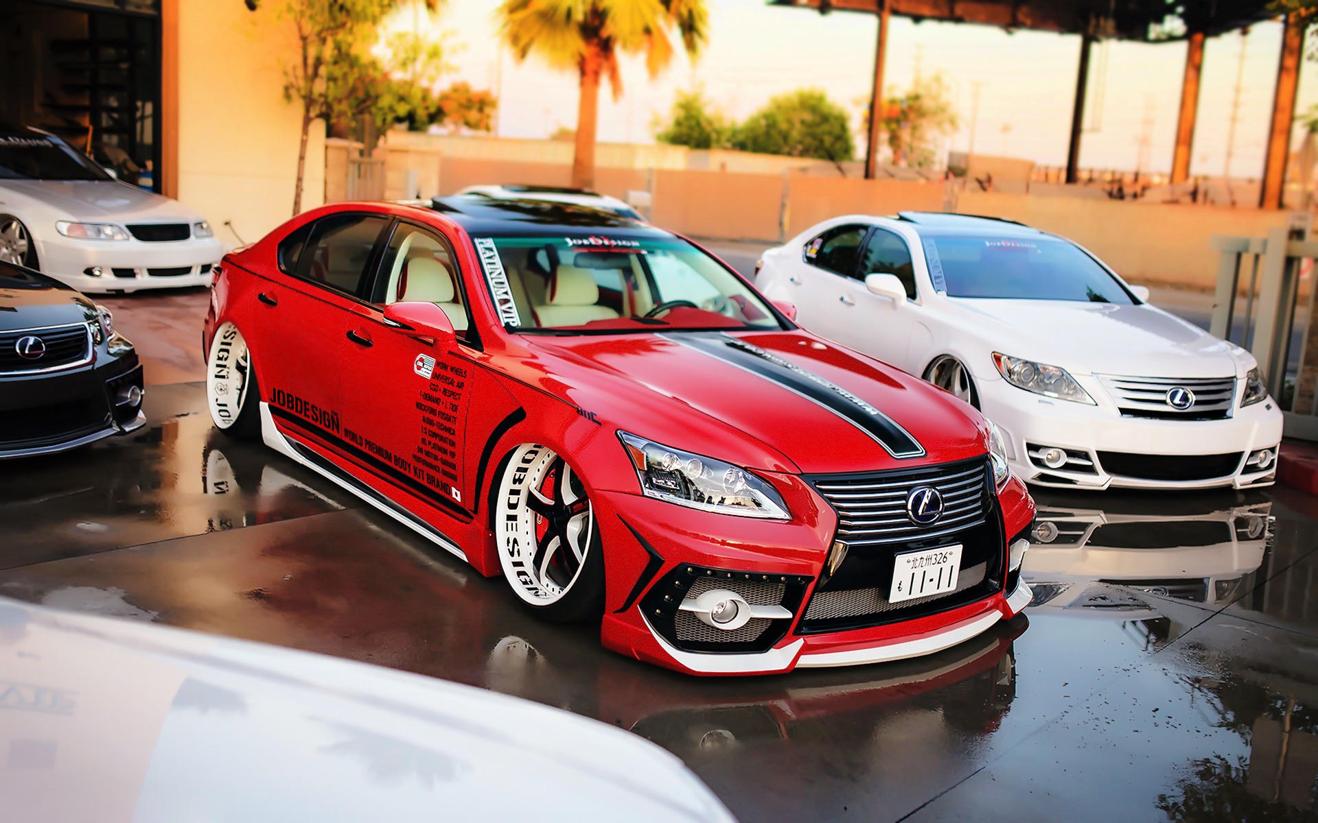 General 1920x1200 car vehicle white cars red cars Lexus Japanese cars stanced