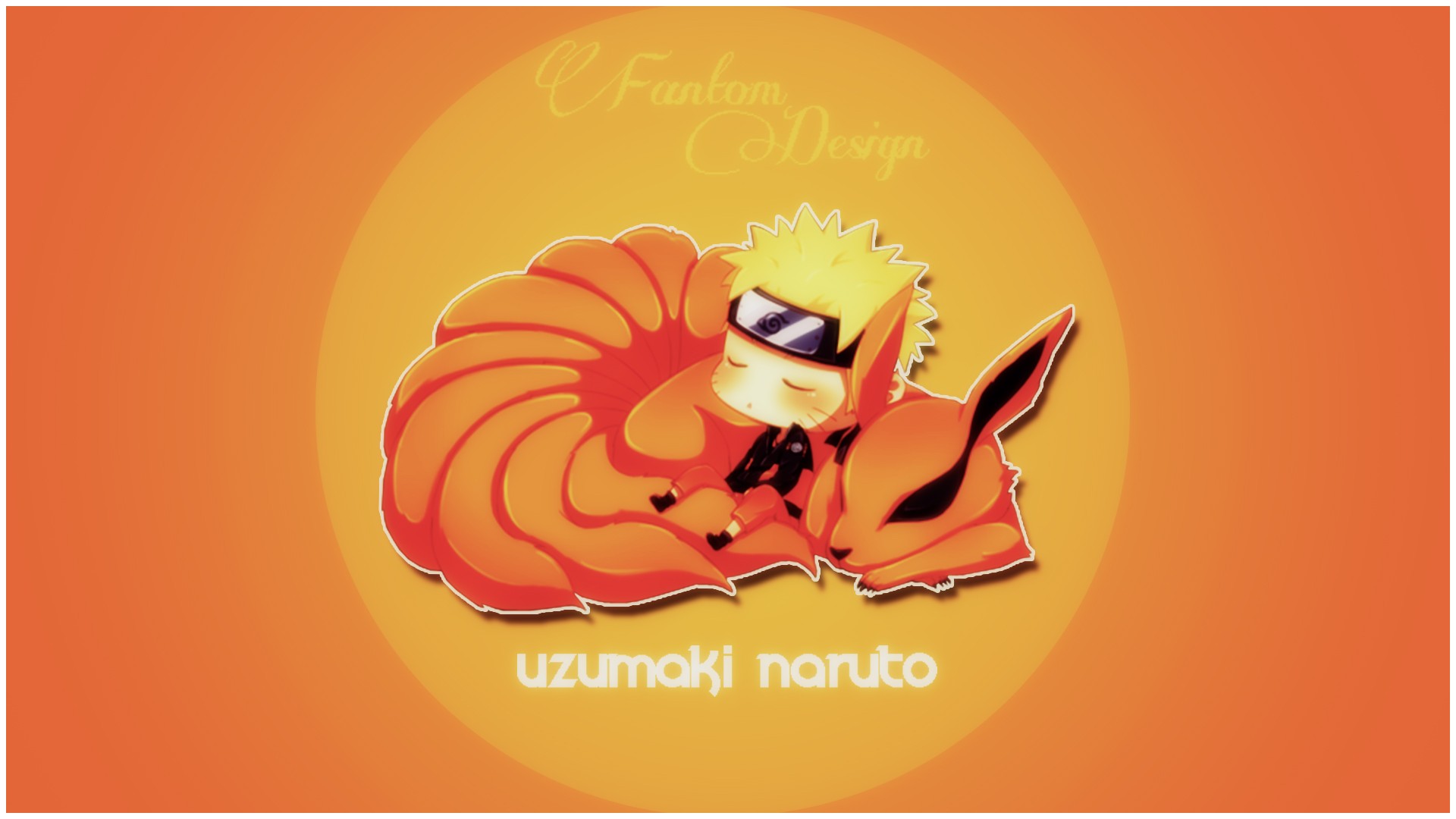 Anime 1920x1080 chibi anime Pokémon orange background Uzumaki Naruto