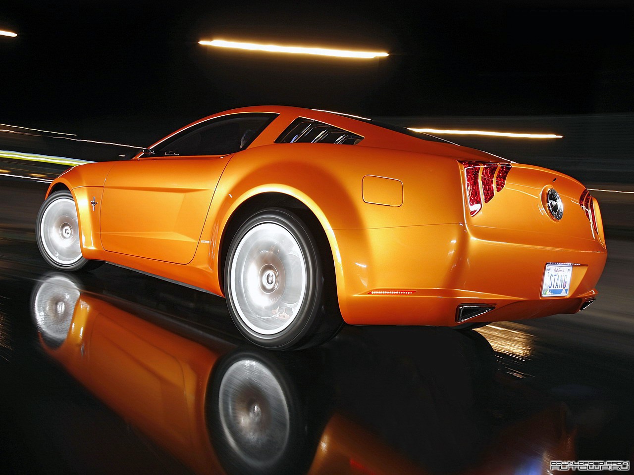 General 1280x960 car orange cars vehicle Ford reflection Mustang by Giugiaro Ford Mustang muscle cars American cars concept cars